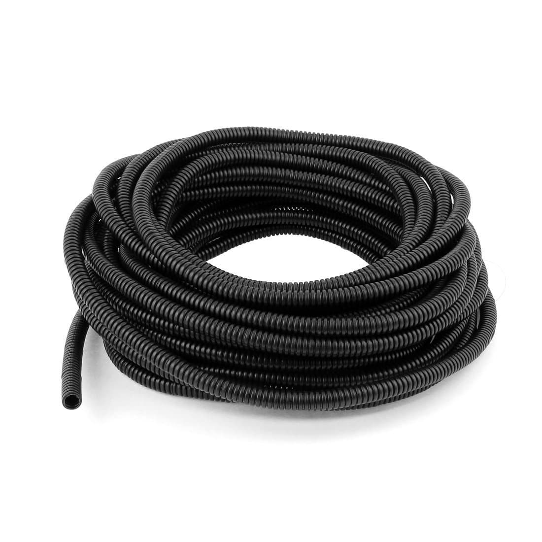 Hyflex Black Cable Tube 16MM Flexible Cable Management Sleeve | Wire Organizer to Hide Cords from TVs, PCs and Game Consoles Corrugated Wire Tubing Cable Conduit Pipe. (50 Mtr.)