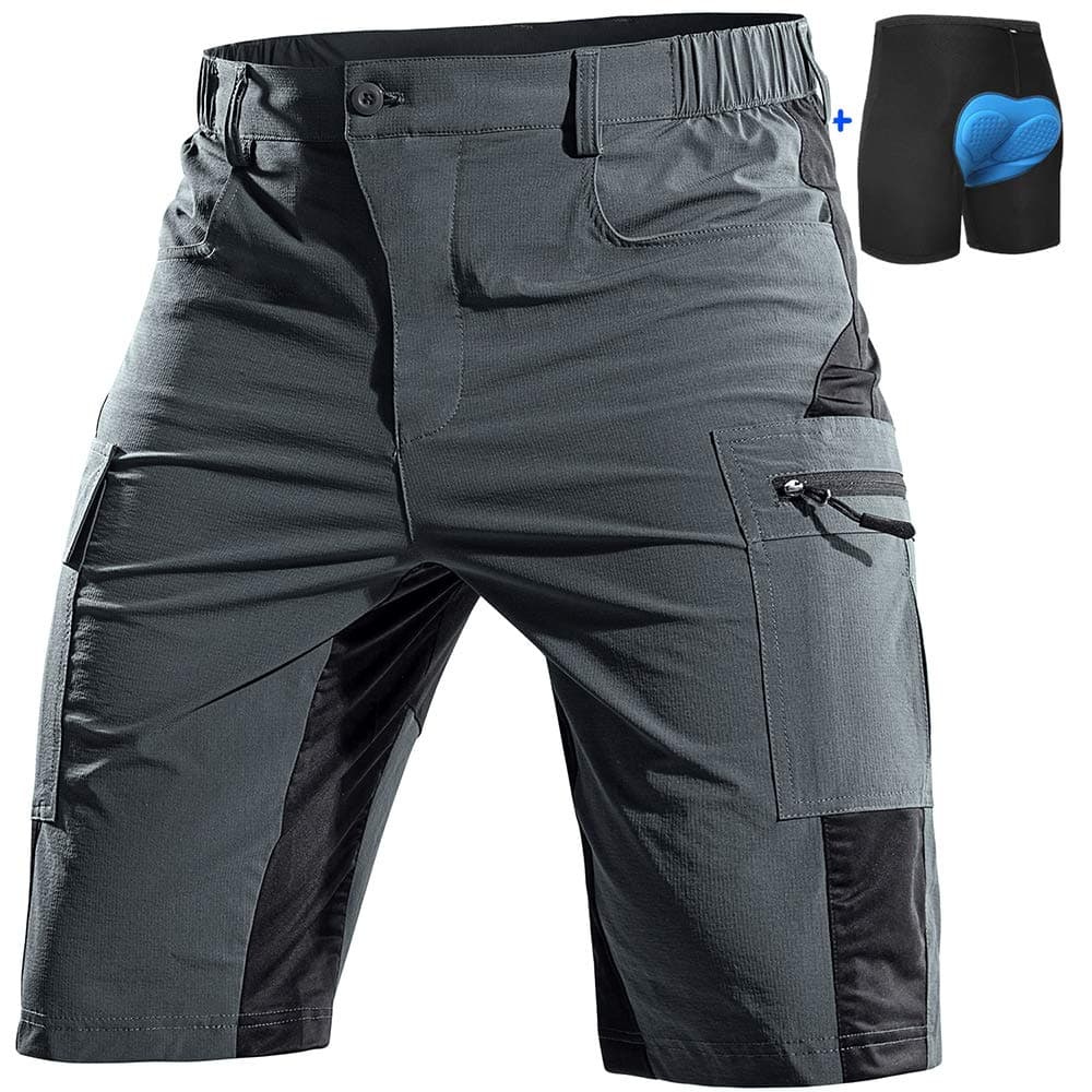 Cycorld Mountain-Bike-Shorts-Mens-Padded Biking Baggy Cycling Short Padding