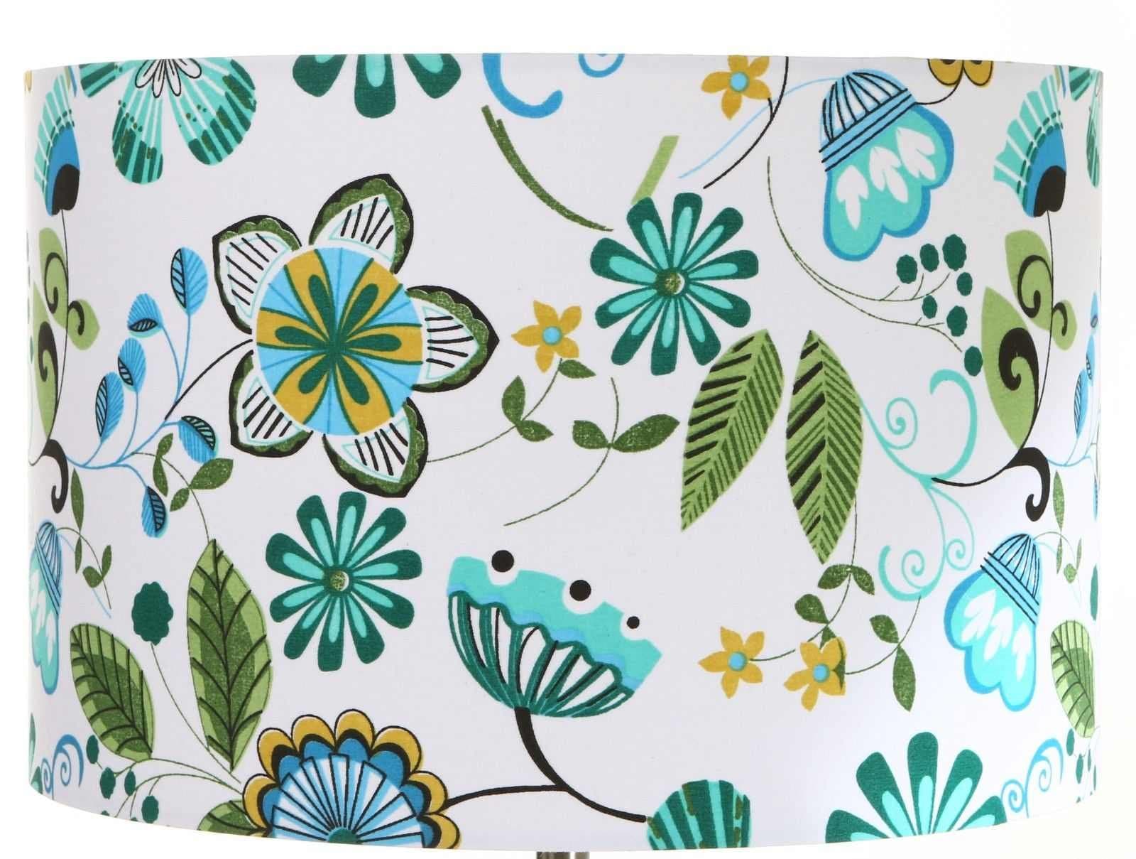 14" Funky Floral Flower Jade Green Fan Lampshade,Ceiling Pendant, Table Lamp