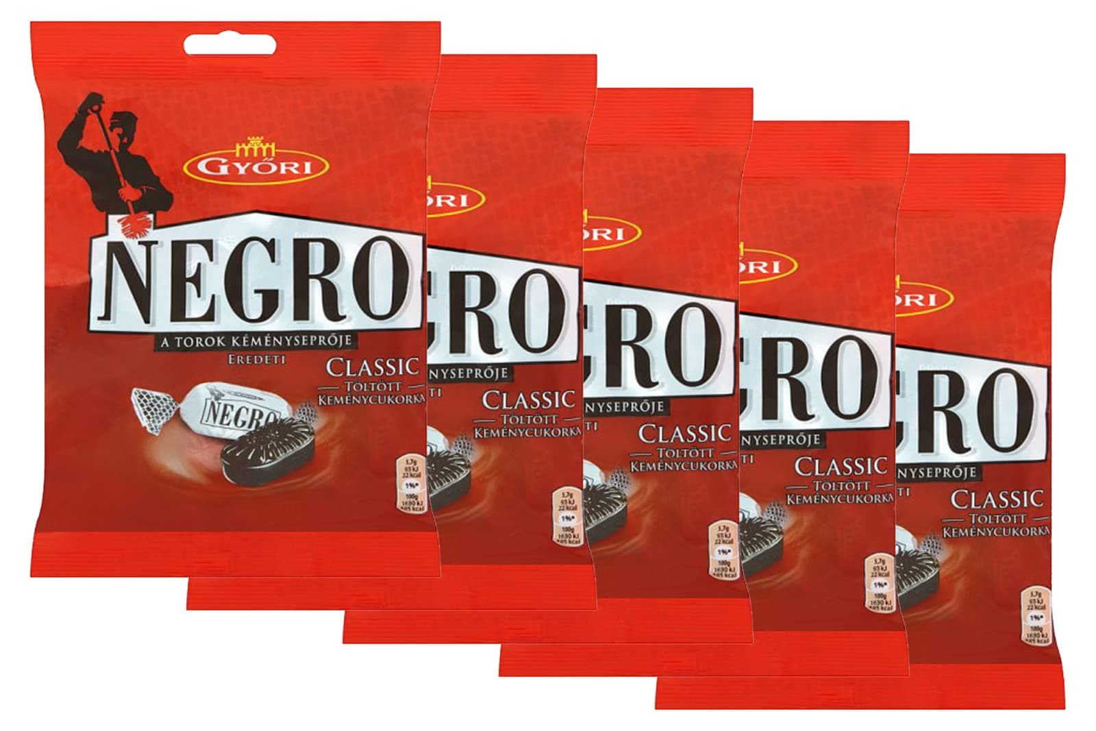 Edes Negro Classic Menthol Candy 79 g, Pack of 5