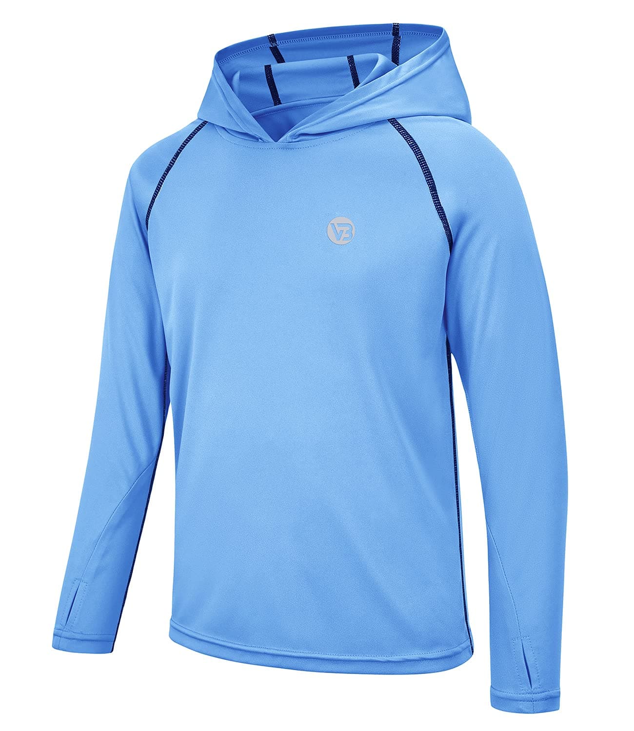 VEOBIKE Youth UPF50+ Sun Shirts Rashguard Quick Dry Long Sleeve Hoodies T-shirts for Workout Thumbholes