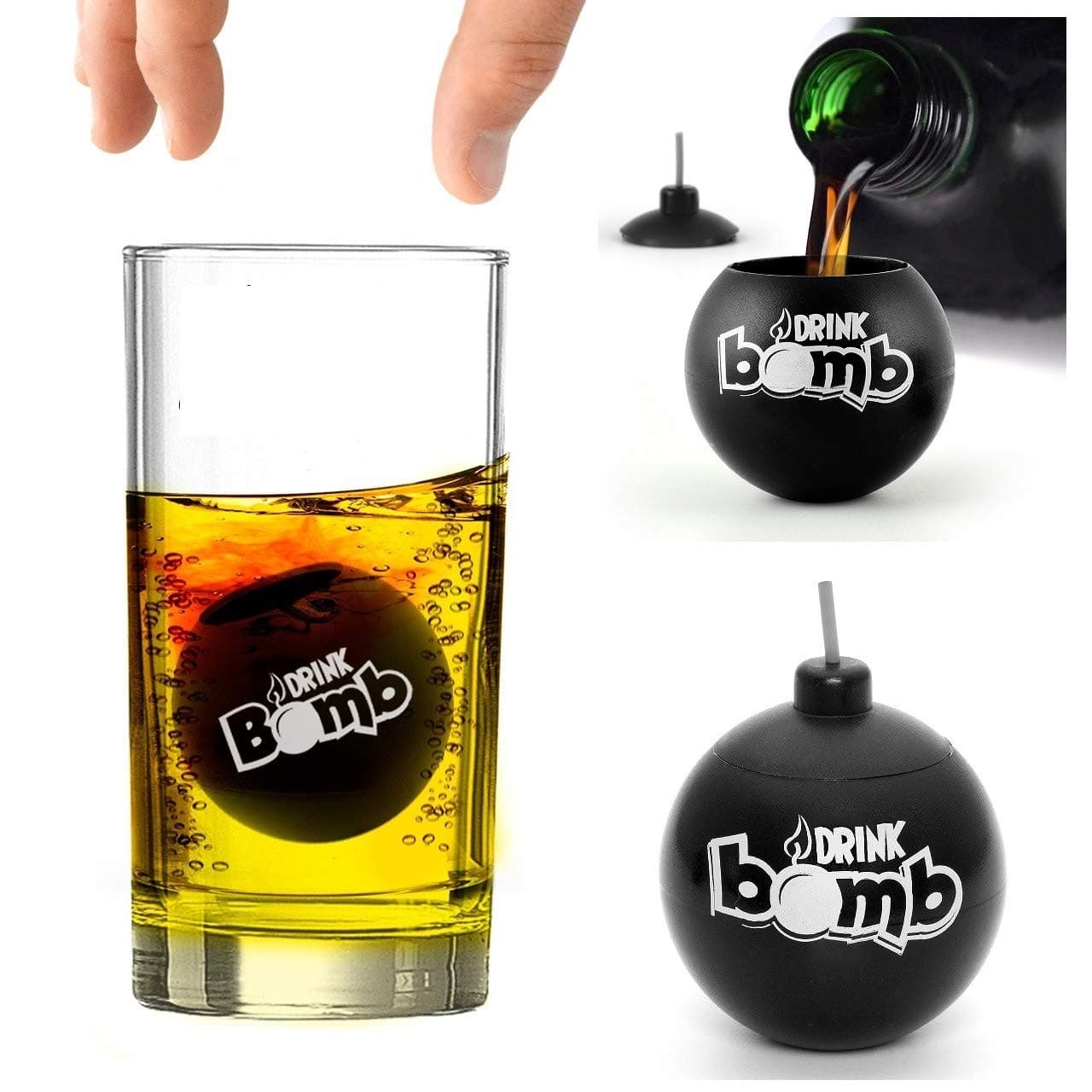 Bar Amigos Novelty Drink Bomb Shots And Cocktail Menu Recipe Ideas Cards, Black, Set of 4, 25 ml - Add to Shot Gl Ideal for Jagermaister Red Bull Parties