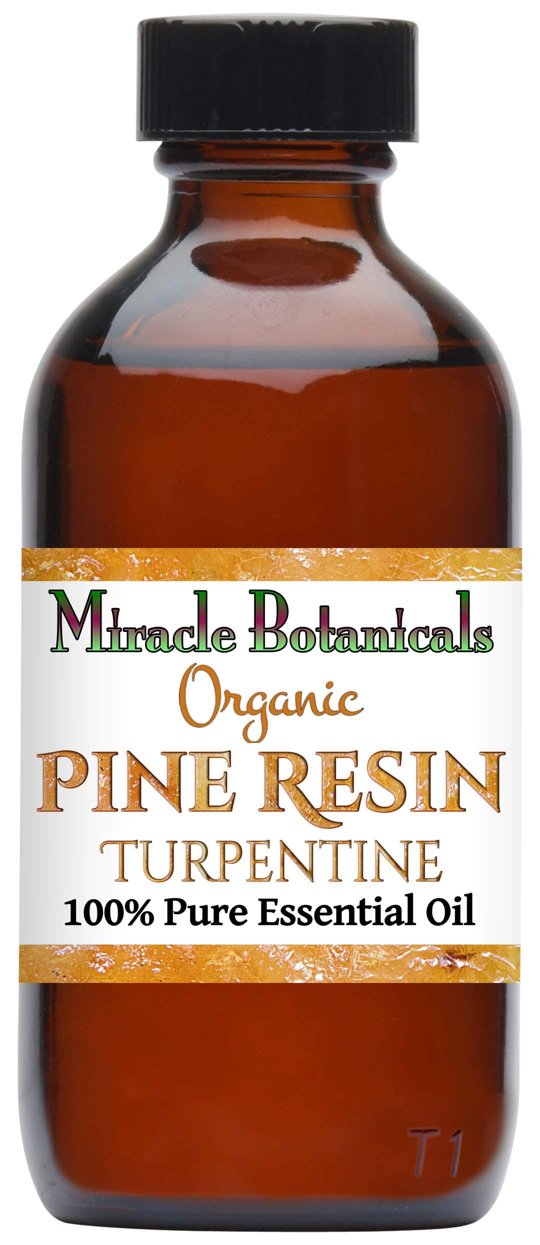 Miracle Botanicals Organic Pine Resin - Turpentine Essential Oil - 100% Pure Pinus Pinaster - Therapeutic Grade (4OZ)