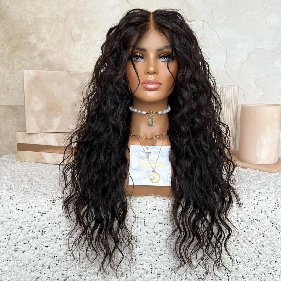 150% Density 5x5HD Lace Closure Wig Glueless Black Human Hair Natural Wave Raw Indian Hair Wig for Black Women (14 Inches, 5x5 HD Closure Wig)