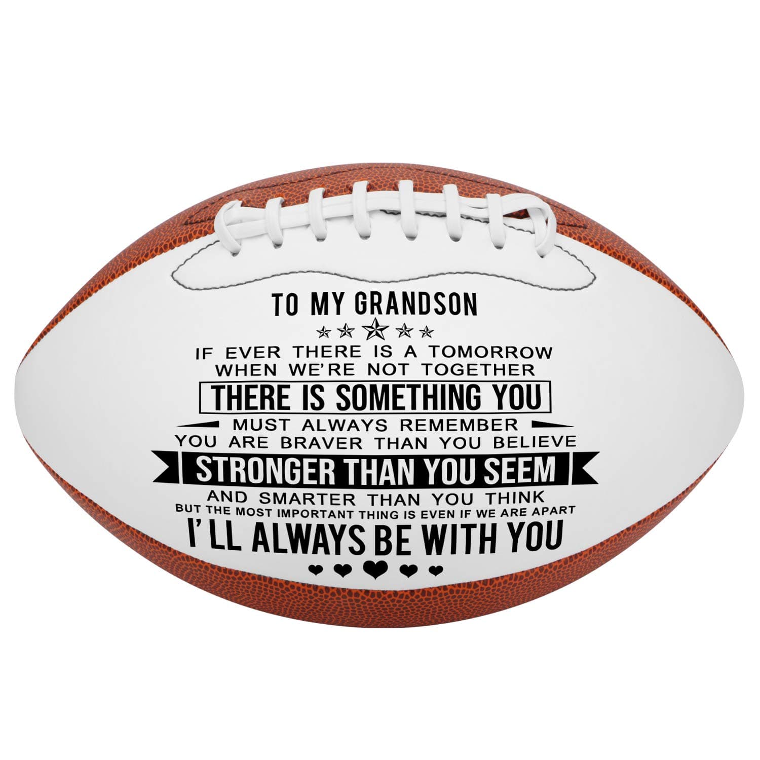 K KENON Engraved Footballs for Grandson - Personalized Composite Leather American Football - Anniversary Christmas Graduation Gifts for Grandson (for Grandson)