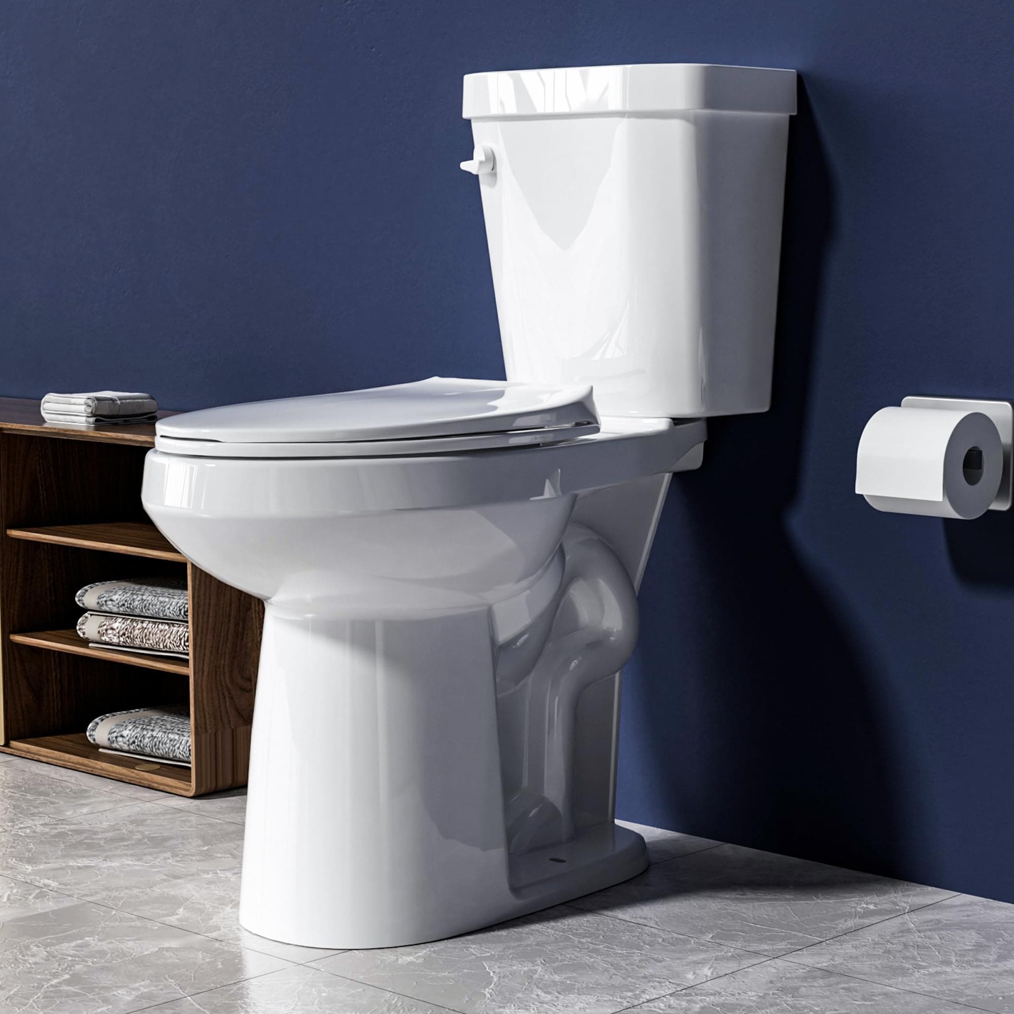 Extra Tall Toilet 21 Inch - Elongated Toilet Single Flush 1.28 GPF,Two Piece High Toilet, Comfort Bowl Height, for Seniors & Pregnant & Disabled & Tall, 12” Rough In