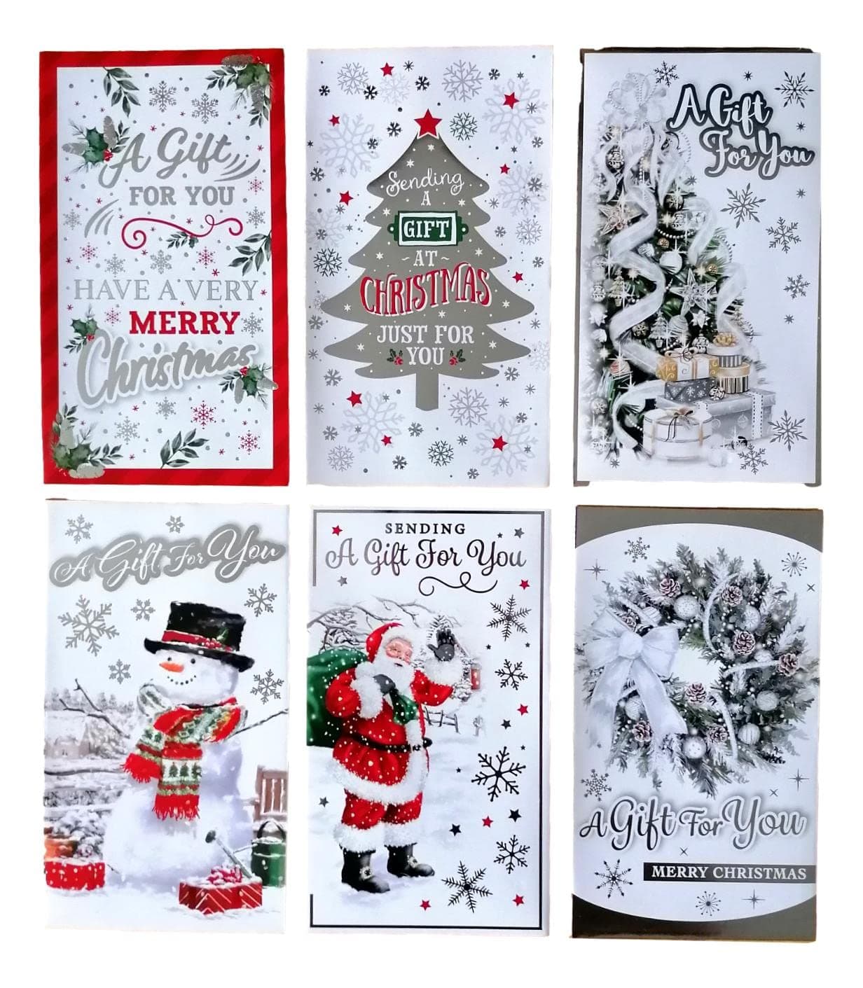 12 Assorted Traditional Christmas Money Envelopes Gift Card Voucher Wallet