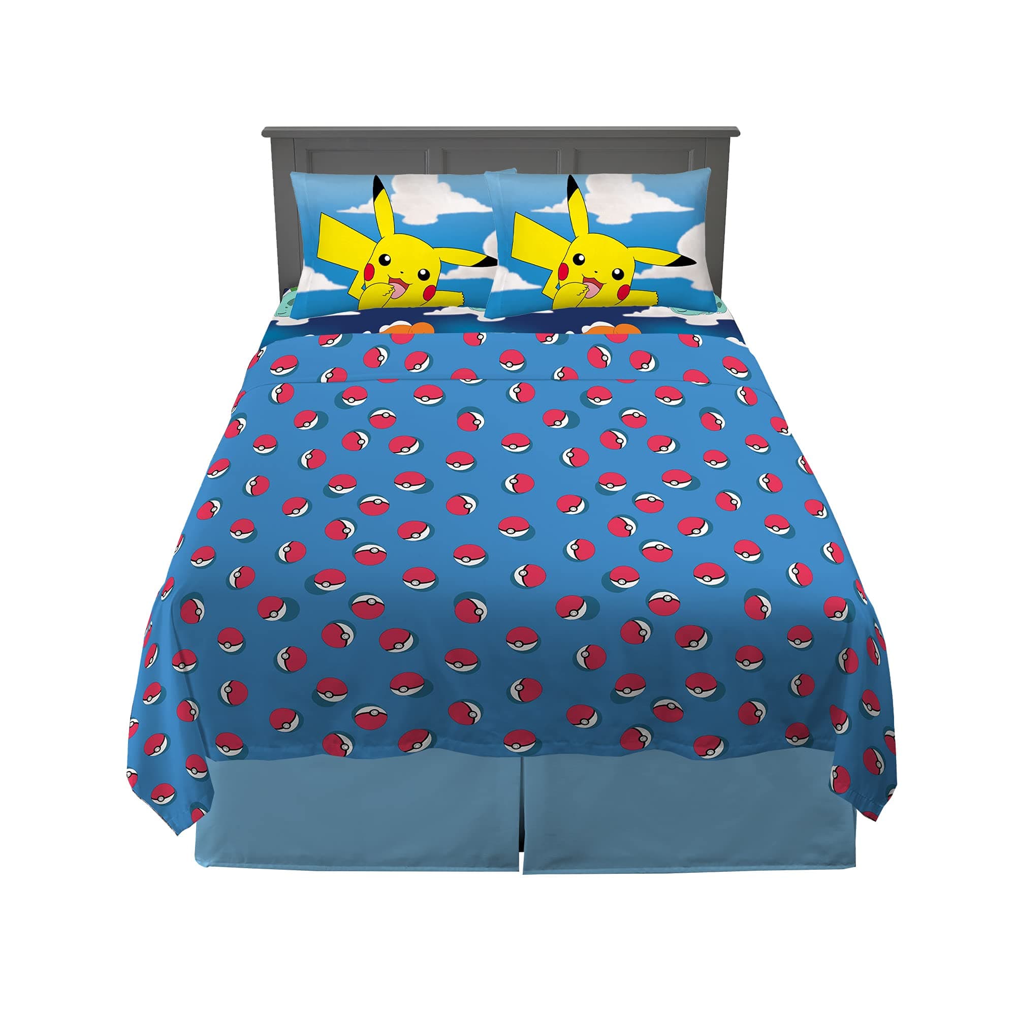Kids Bedding Super Soft Microfiber Sheet Set, Full, Pokemon