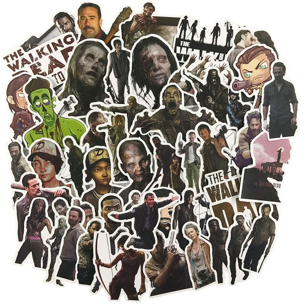 Zombie Laptop Stickers, Water Bottle Travel Case Computer Wall Skateboard Motorcycle Phone Bicycle Luggage Guitar Bike Stickers Decal 50Pcs Pack