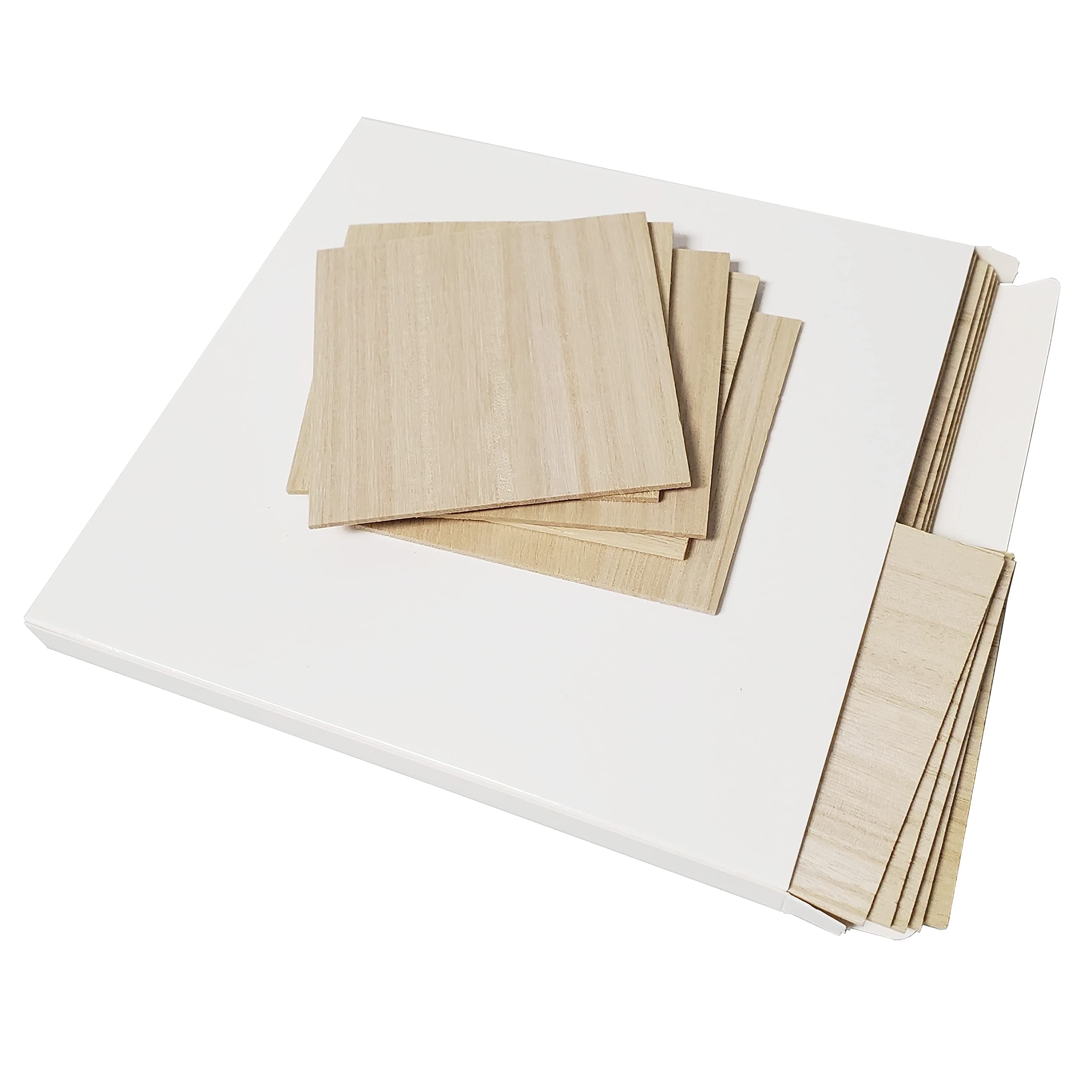 20 Pack Balsa Wood Sheets, Natural Unfinished Wood Sheets, House Aircraft Ship Boat Arts and Crafts, School Projects, DIY Wooden Model Making 100x100x2mm