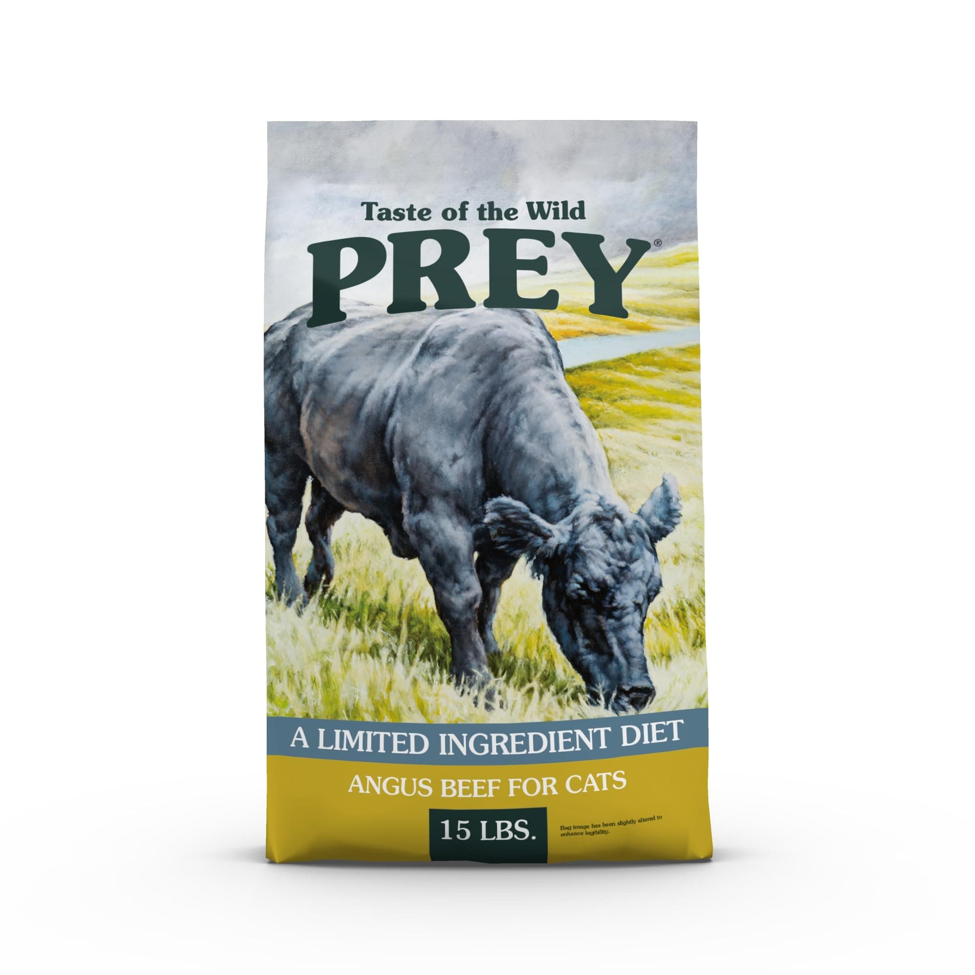 Prey Real Meat High Protein Angus Beef Limited Ingredient Dry Cat Food Grain-Free Recipe Made with Real Pasture-Raised Beef, and Probiotics for All Life Stages 15lb