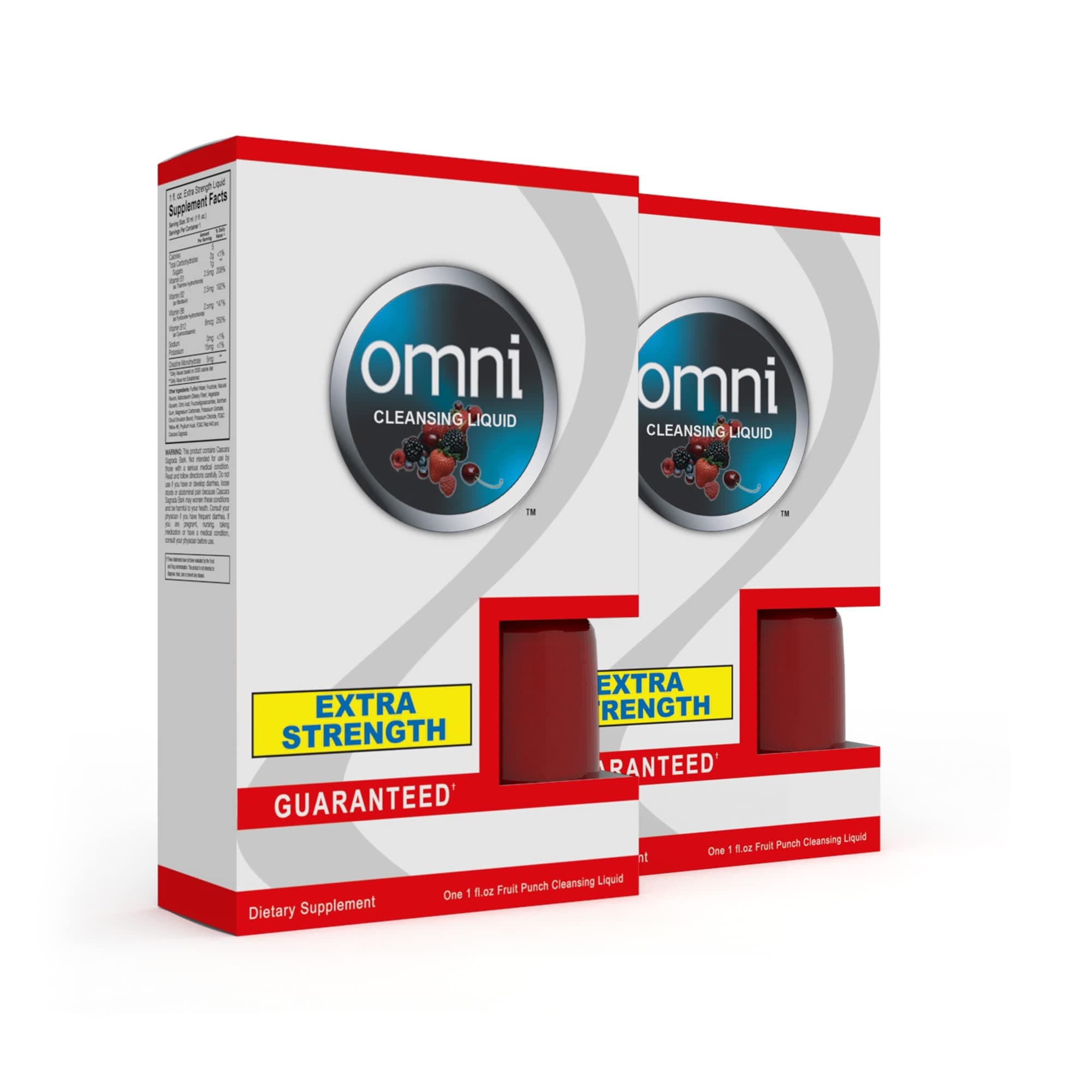 Wellgenix Omni Detox Drink - Extra Strength Cleansing - Same Day Quick Flush Cleanser - Fruit Punch Flavor 1oz (2 Pack)