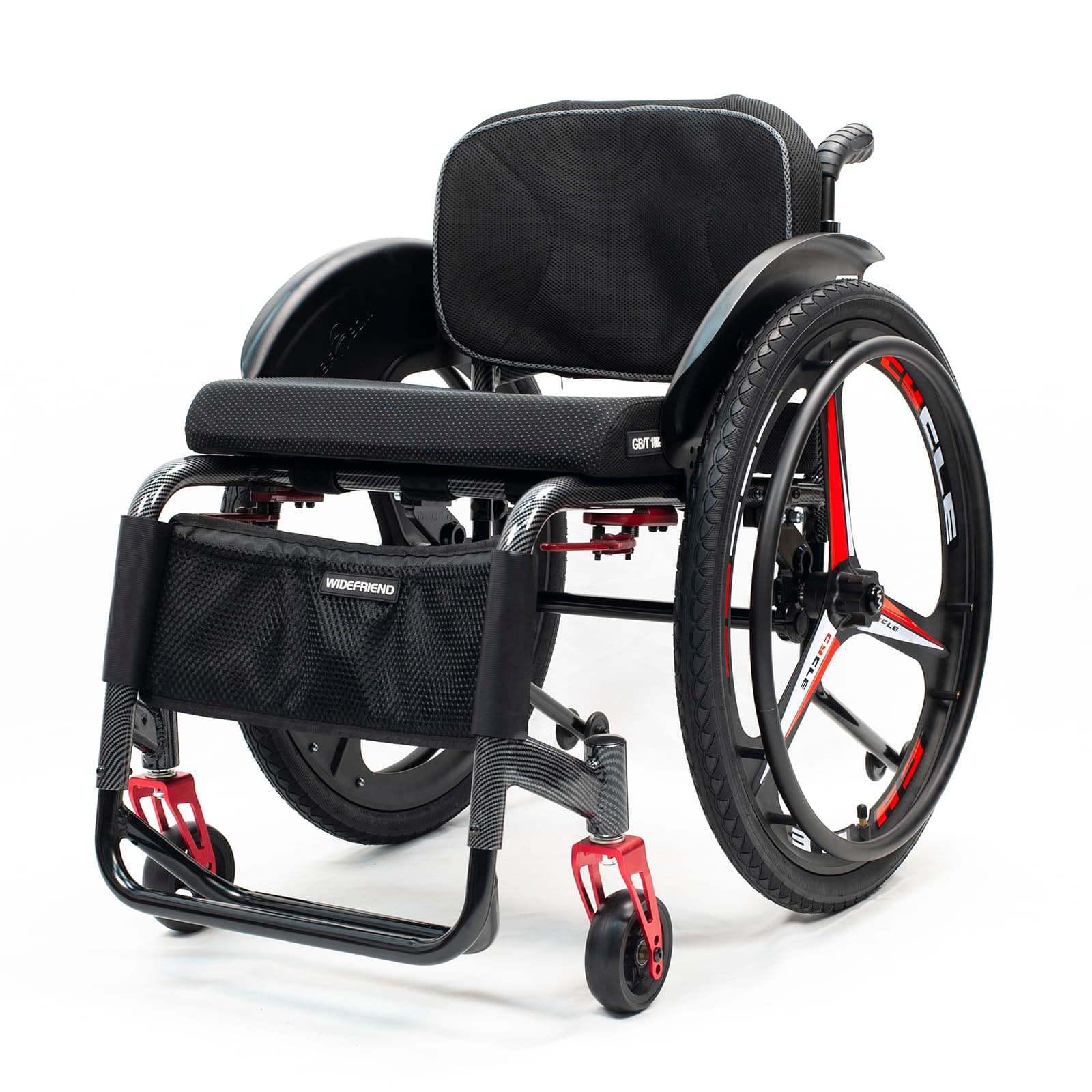 Sports and Leisure Wheelchairs for Adults, Transport Wheelchair Lightweight with Double Brake, Self-propelled Aluminum Alloy Portable Manual Wheel Chair,Prevent Rear Tilt(Seat width 43cm/16.9 inches,A