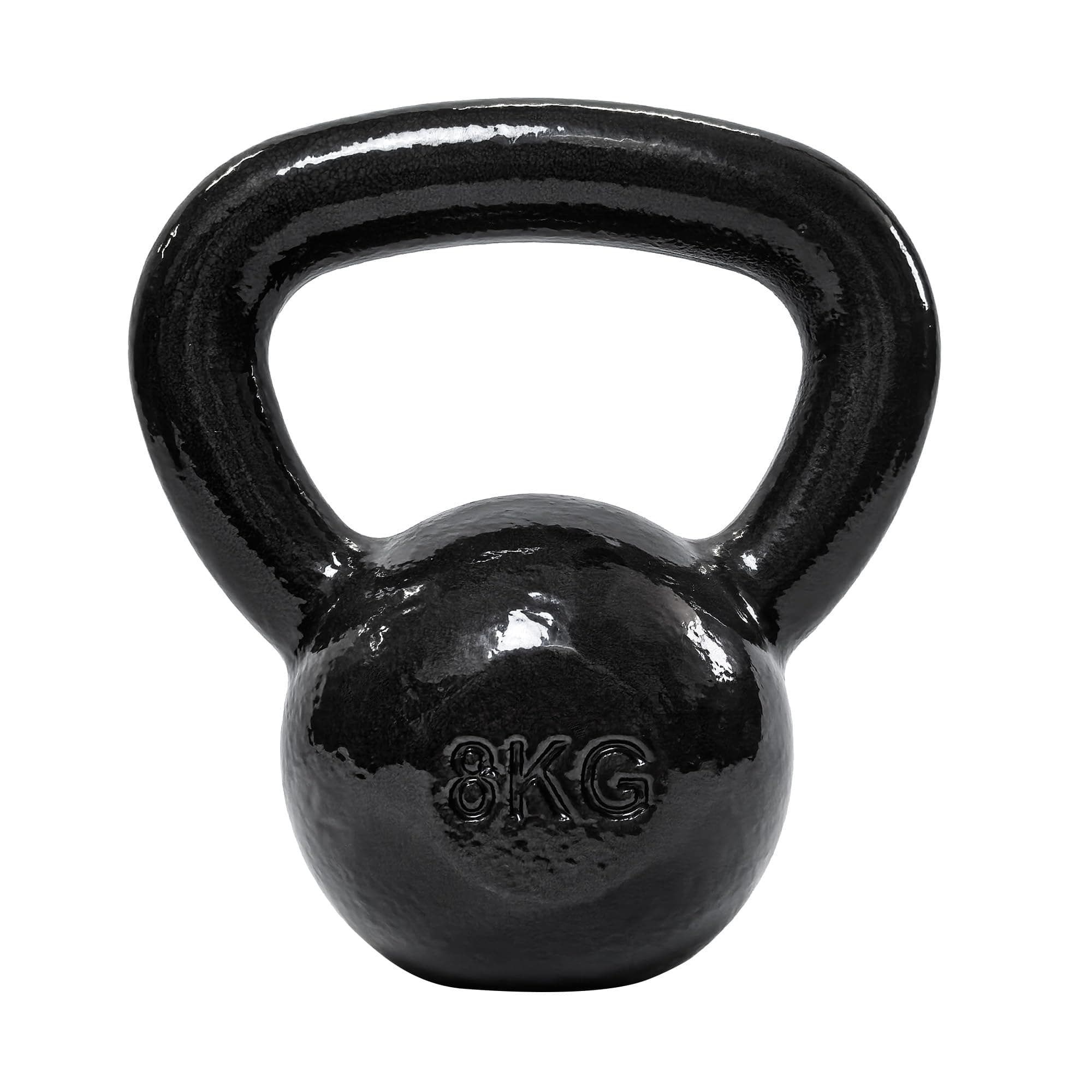 Amazon Basics Kettlebell - Cast Iron Resistance Training Weight with Textured Wide Grip Handle - Painted Finish - Black