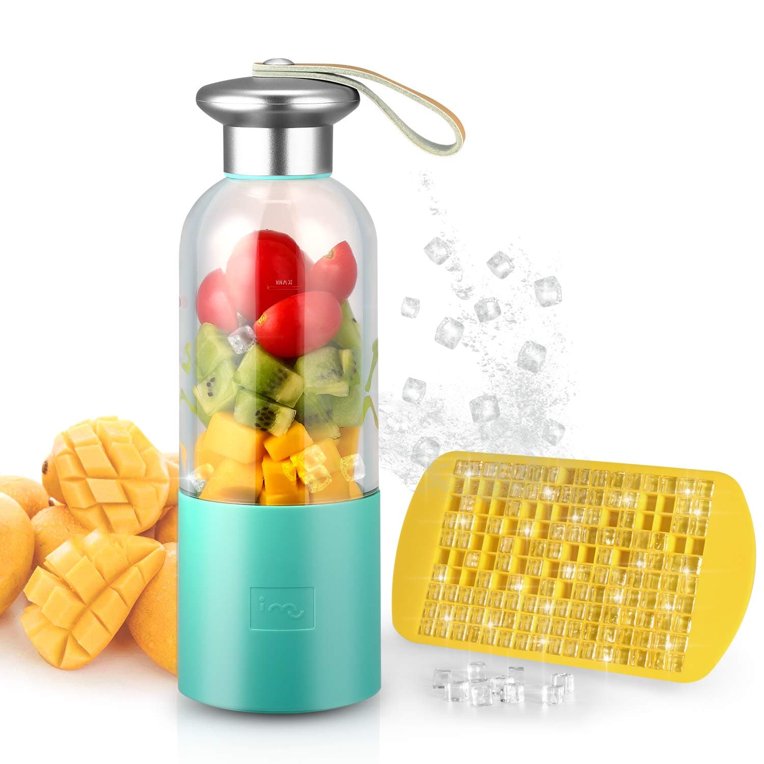 Portable Smoothie Blender Small Blender USB Rechargeable Single Served for Shakes and Smoothies, Fruit Mixer Machine for Ice Fruit and Vegetable with Home Office Outdoor Traveling