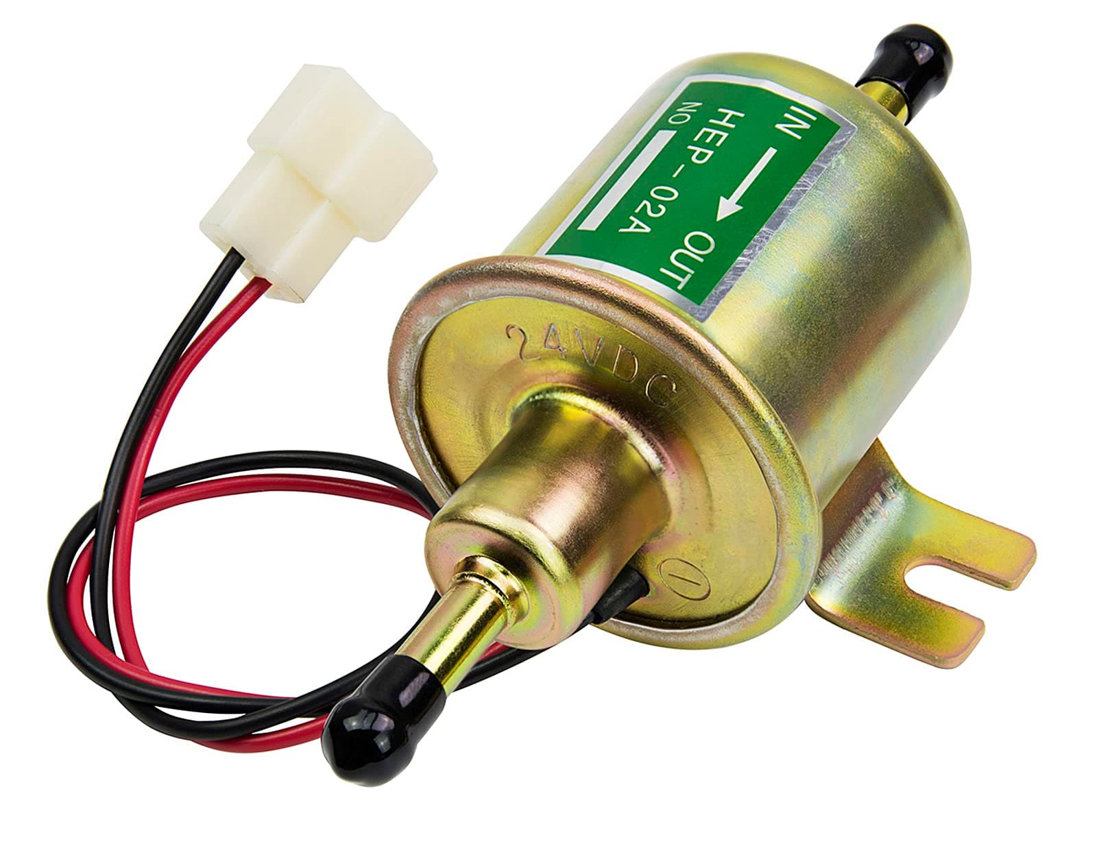 Universal 24V Low Pressure Heavy Duty Gas Diesel Inline Electric Fuel Pump HEP-02A (3-8 PSI) for Motorcycle Carburetor Lawn Mower