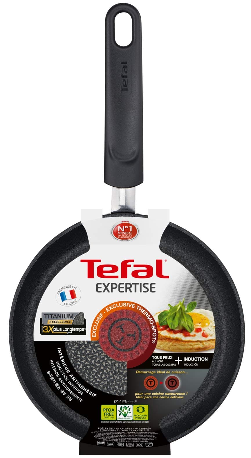 TEFAL Expertise 25 cm Pancake Pan, Black, Titanium, C6203872