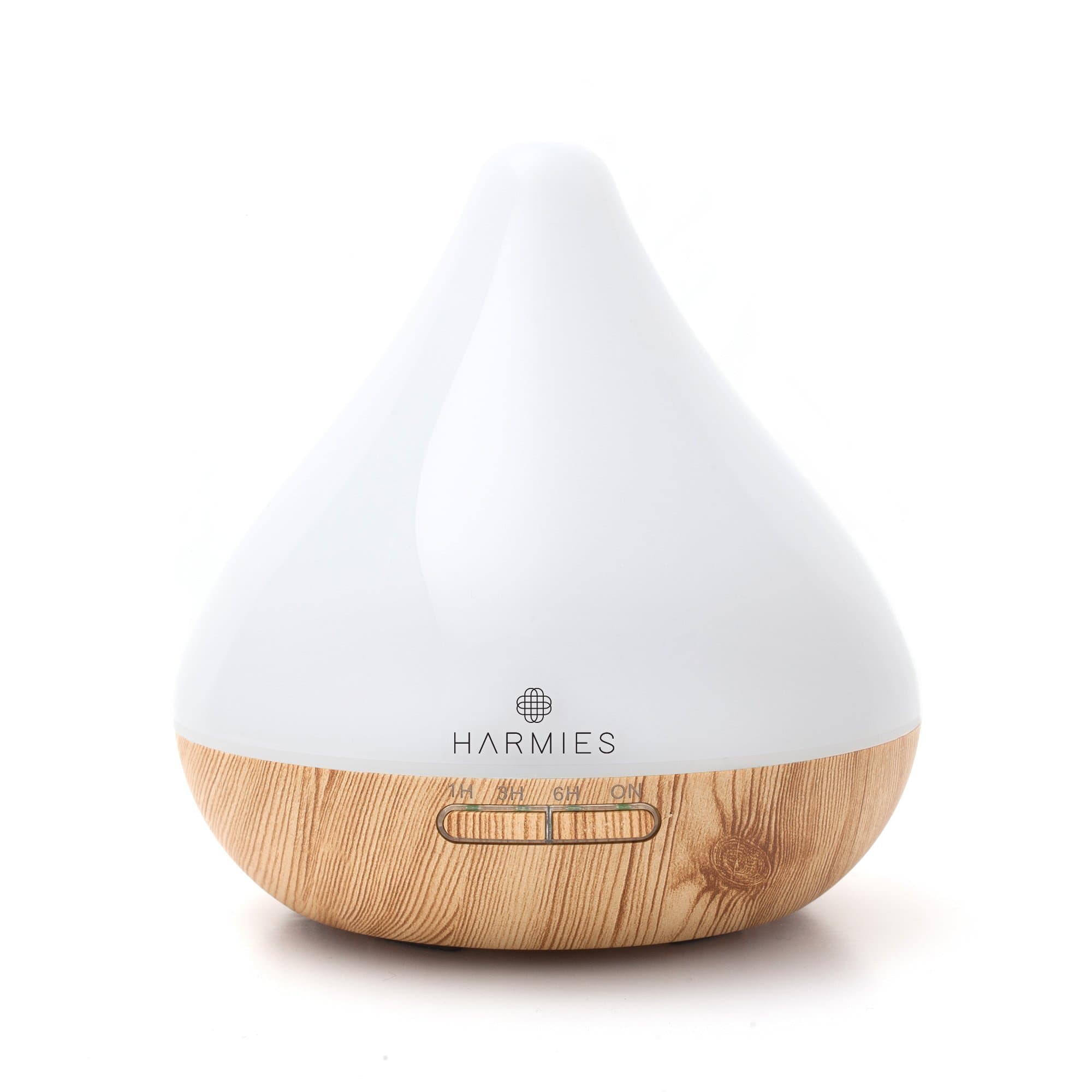 HARMIES 300ml Essential Oil Diffusers, Aromatherapy Diffuser and Humidifier for your Home, Office, Spa, with Ultrasonic Adjustable Cool Mist, Waterless Auto Shut-Off, 7 Colour LED - LIGHT WOOD