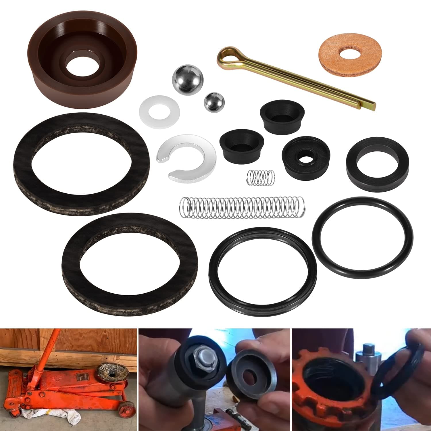 Seal Replacement Repair Rebuild Kit for Floor Jack Hein Werner WS Model 1-1/2 Ton (16PCS)