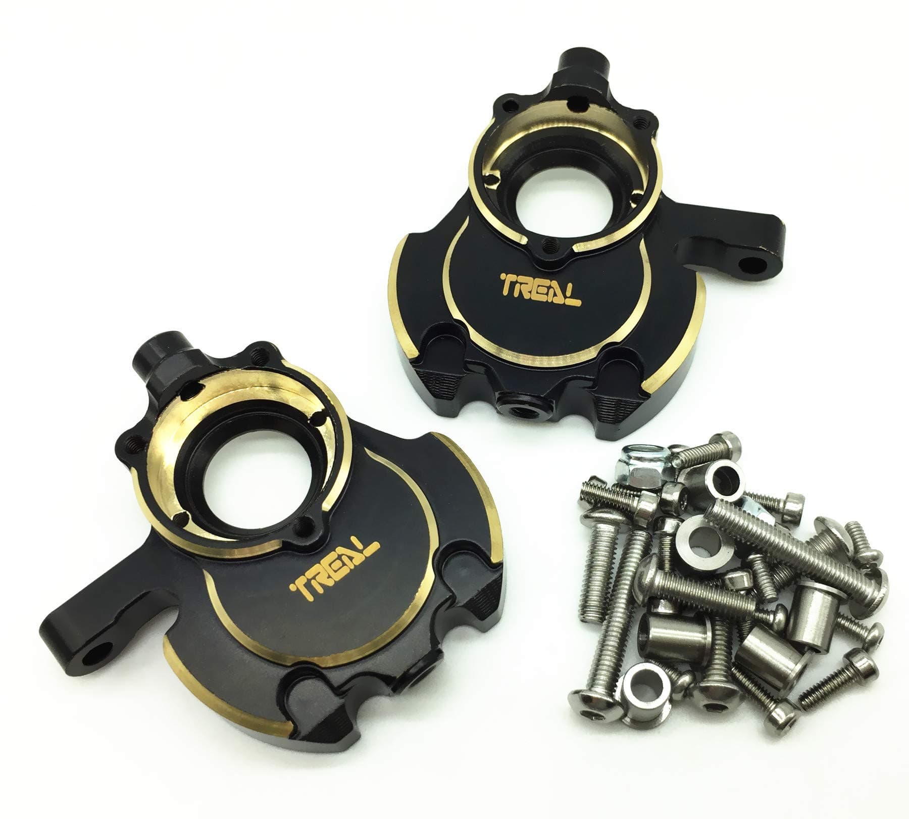 TrealBrass Inner Front Portal Housing Knuckles Heavy Weight for Redcat GEN8 (Black)