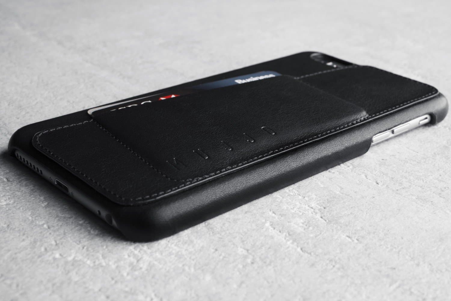 iPhone 6 Plus Case (5.5") MUJJO Leather Wallet Case 80° for iPhone 6 Plus - Black - Premium Vegetable-Tanned Leather