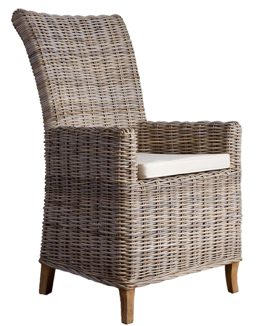 Sustainable Furniture UK Ltd - Natural Wicker Kubu Grey Latifa Armchair