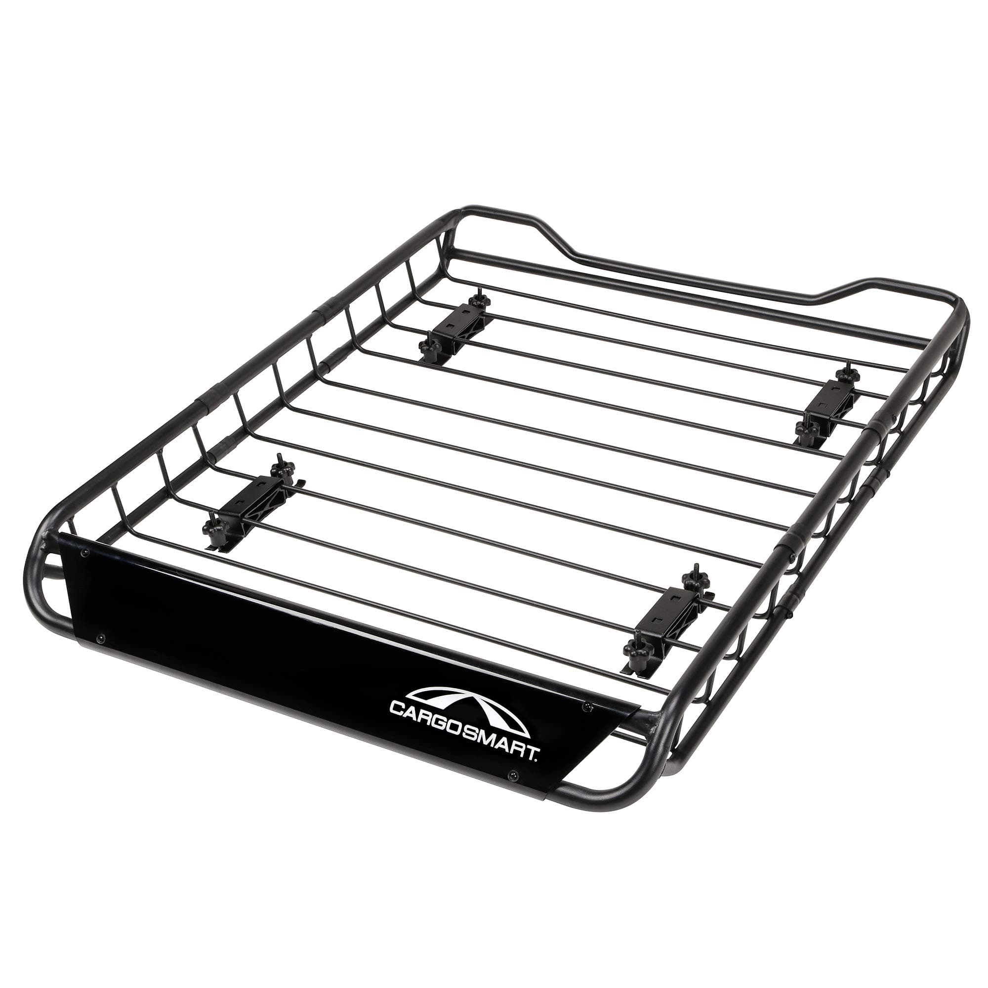 CARGOSMART Rooftop Cargo Basket, 44”x35.8”x4.8” – Expands Carrying Capacity of Vehicle – Mounts to Cross Bars – Solid Steel Construction – Wind and Rain Deflector – Easy Installation