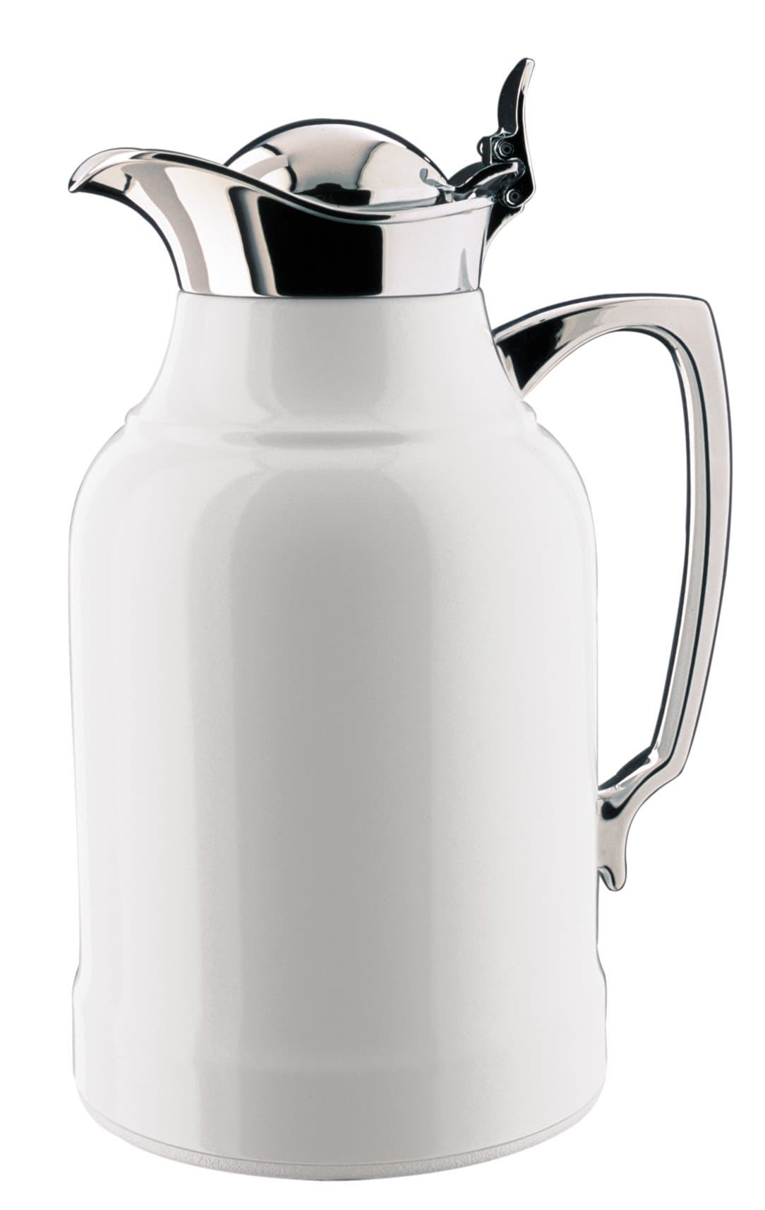 Alfi Opal White Lacquered Brass with Chrome Thermal Carafe, 8-Cup