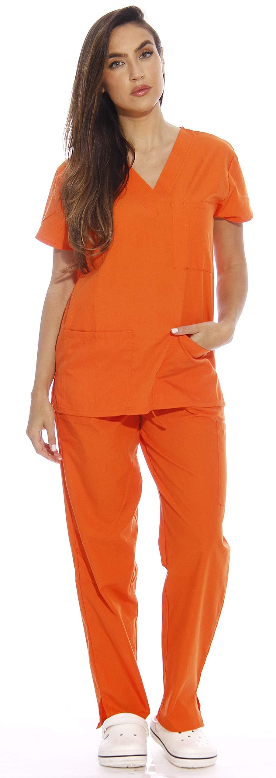 Just Love Women's Six Pocket Medical Scrubs Set (V-Neck with Cargo Pant)
