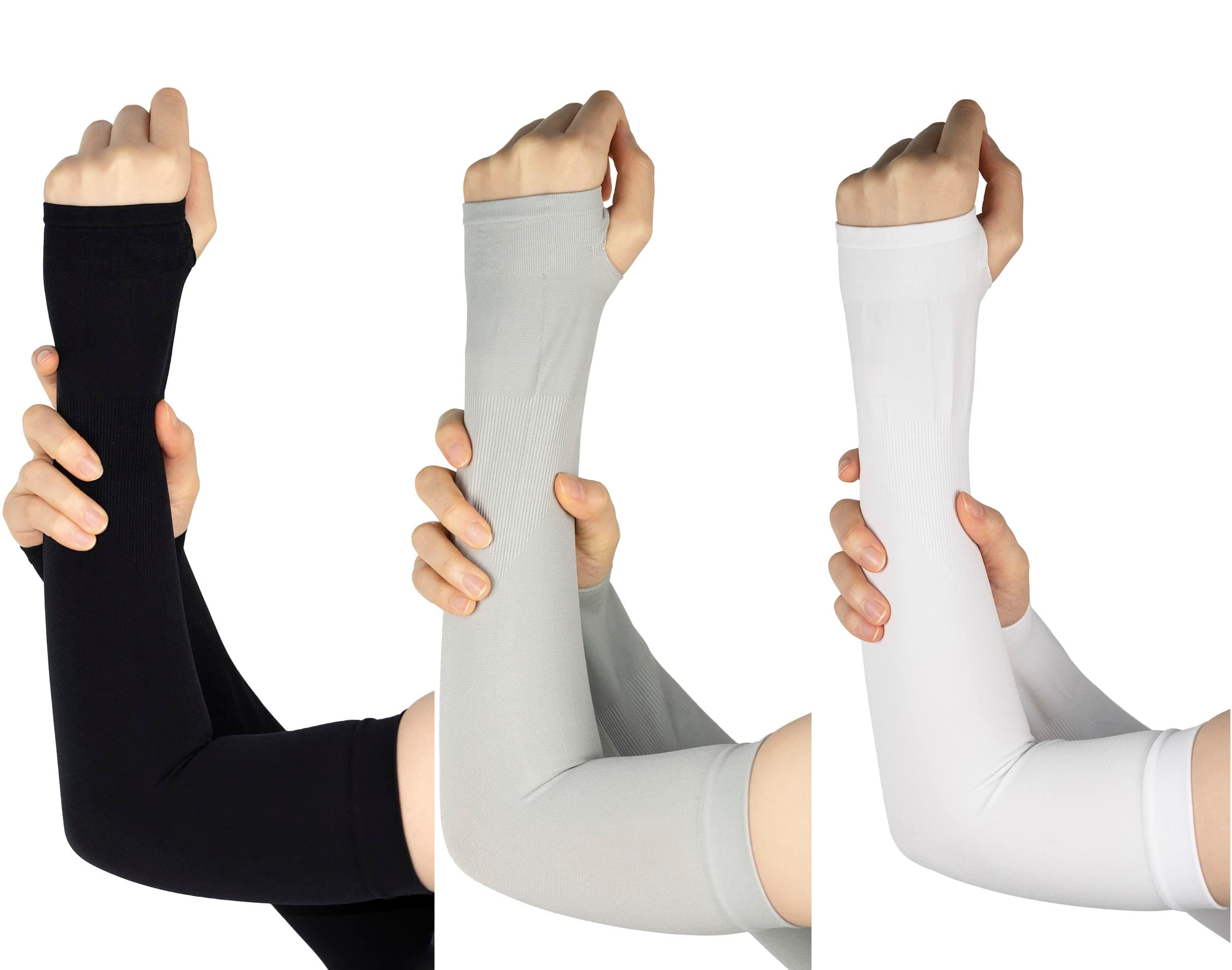 Long Glove Arm Sleeves, UV Sun Protection Driving Gloves Sunscreen for Cycling, Outdoor Sports Men Women Pack of 3 Pairs