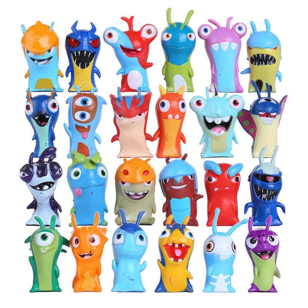 24 Pcs Animal Trolls dolls, Anime Cartoon Mini Animal PVC Action Figures Toys, Cake topper Decorations, 2" Tall