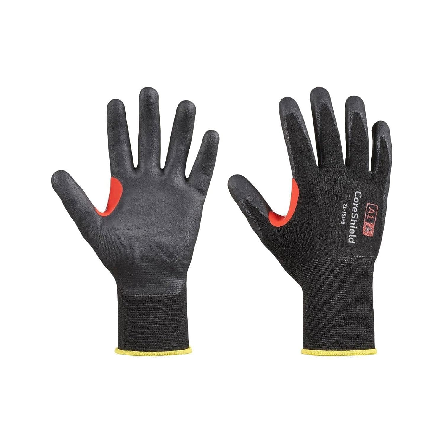 Honeywell Safety Work Gloves Nitrile Coating, 15 gauge nylon - Ansi Cut Level A1, Black (L) Industrial