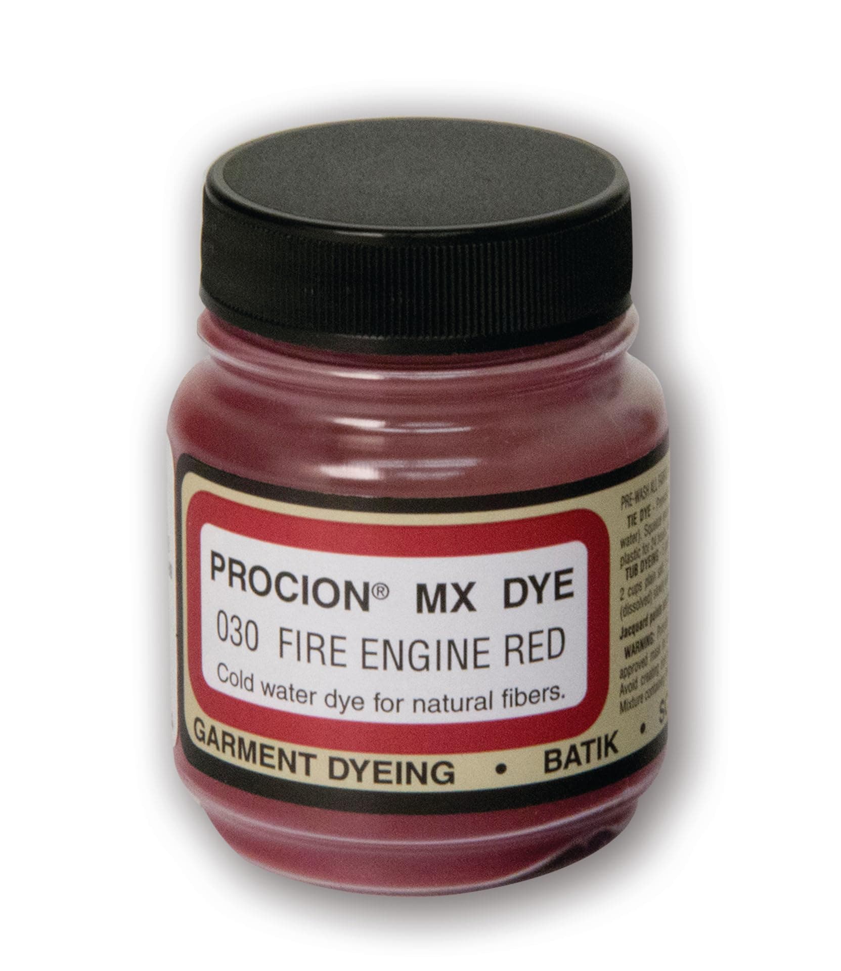 Jacquard Procion MX Fabric Dye, Permanent Fibre-Reactive Cold Water Colour for Natural Fibres, Fire Engine Red, 18.71g