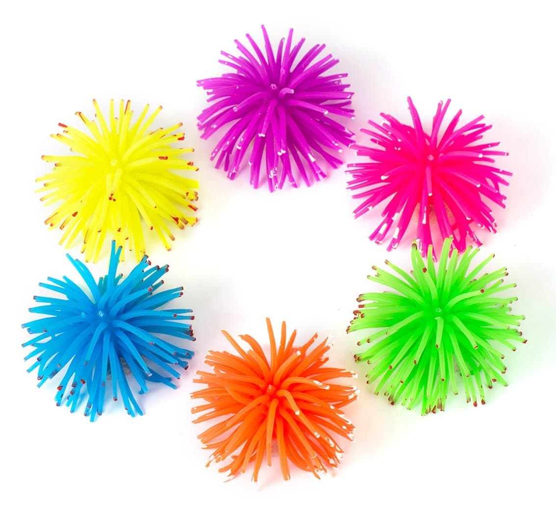 JUZIPI Pack of 6 Aquarium Decoration Ornament Artificial Luminous Sea Urchin Ball Fake Silicone Coral Fish Tank Decoration,6 Color