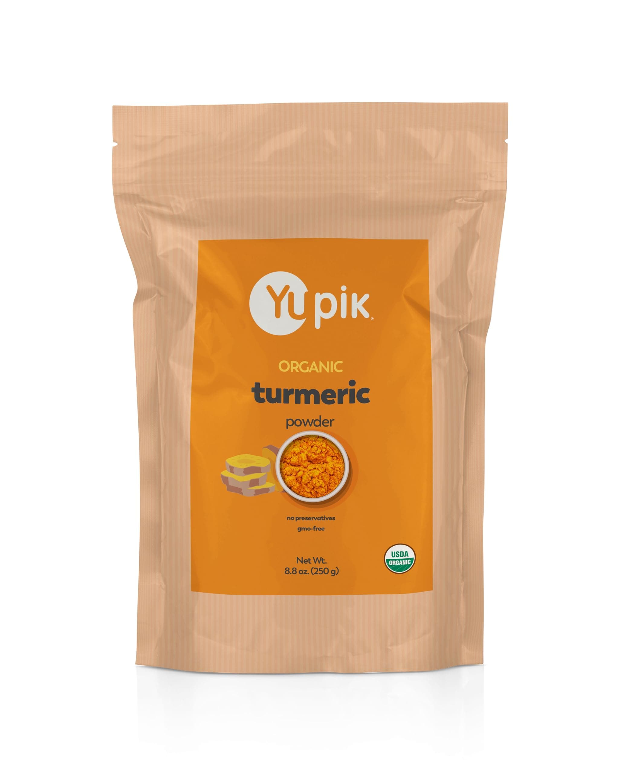 Organic Turmeric Powder, Curcuma Powder, 8.8 OZ, USDA Certified, Superfood Spice, Non-GMO, Vegan, Gluten-Free, Kosher, Rich in Curcumin, High in Magnesium & Iron, Good for Smoothies & Baking