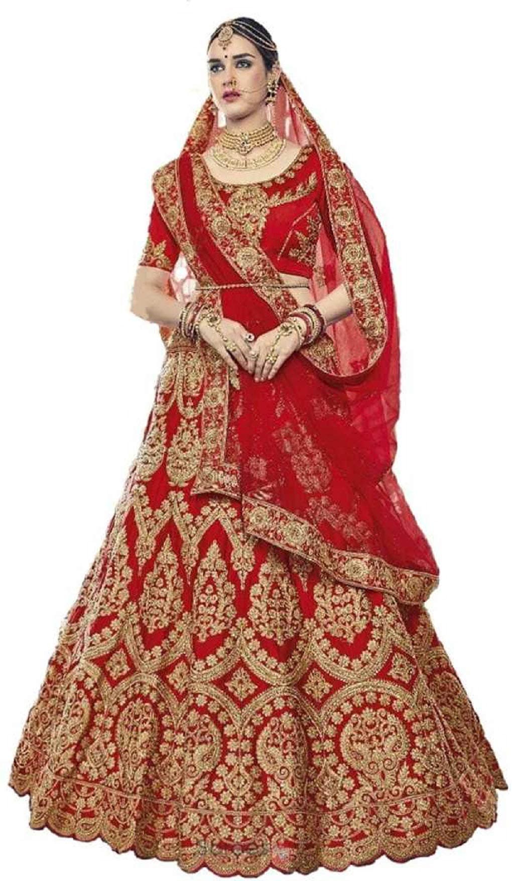WestCoastOn Women's Silk Blend Semi-Stitched Lehenga Choli