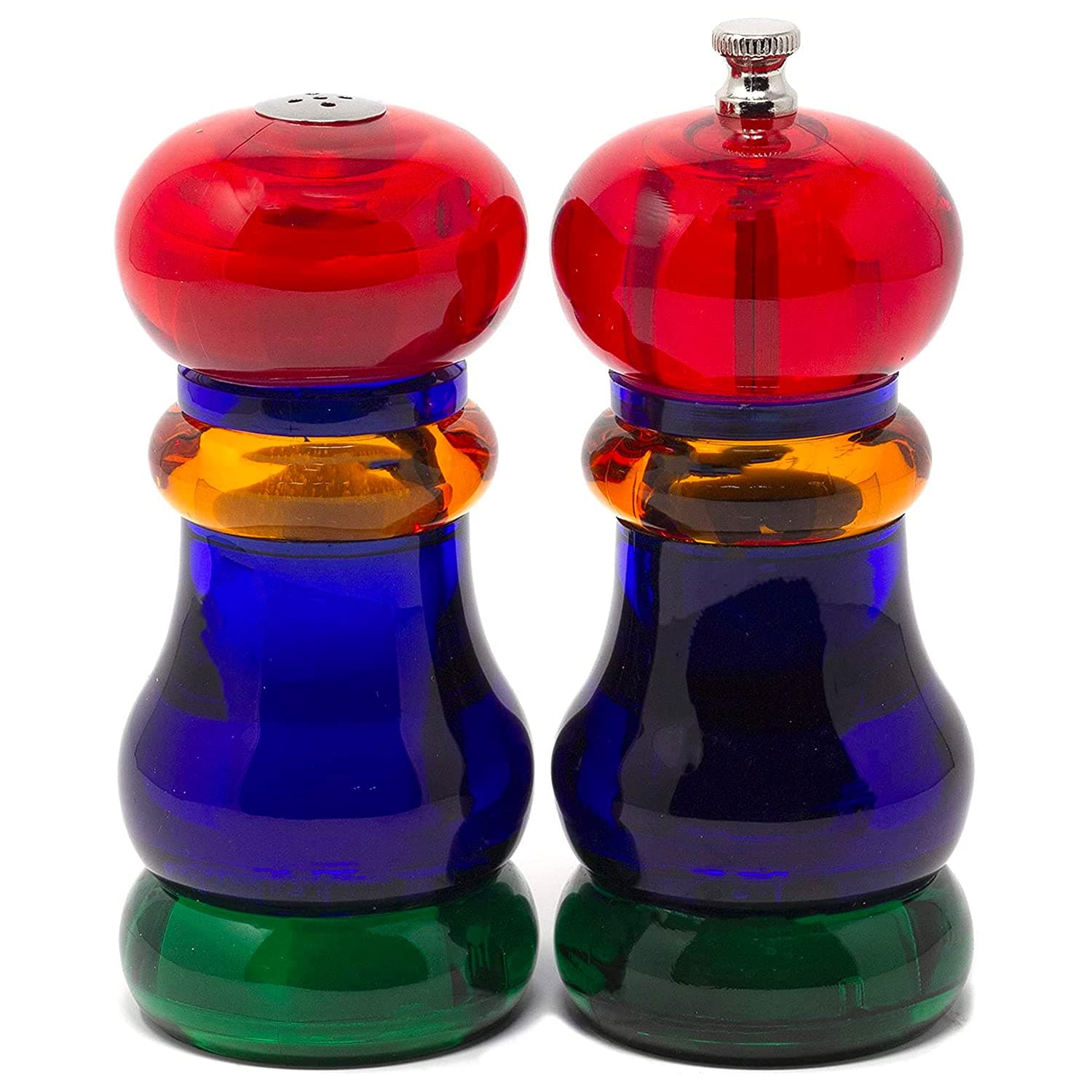 Olde Thompson 5.5" Sunset Fiesta Colored Pepper Mill and Salt Shaker Set