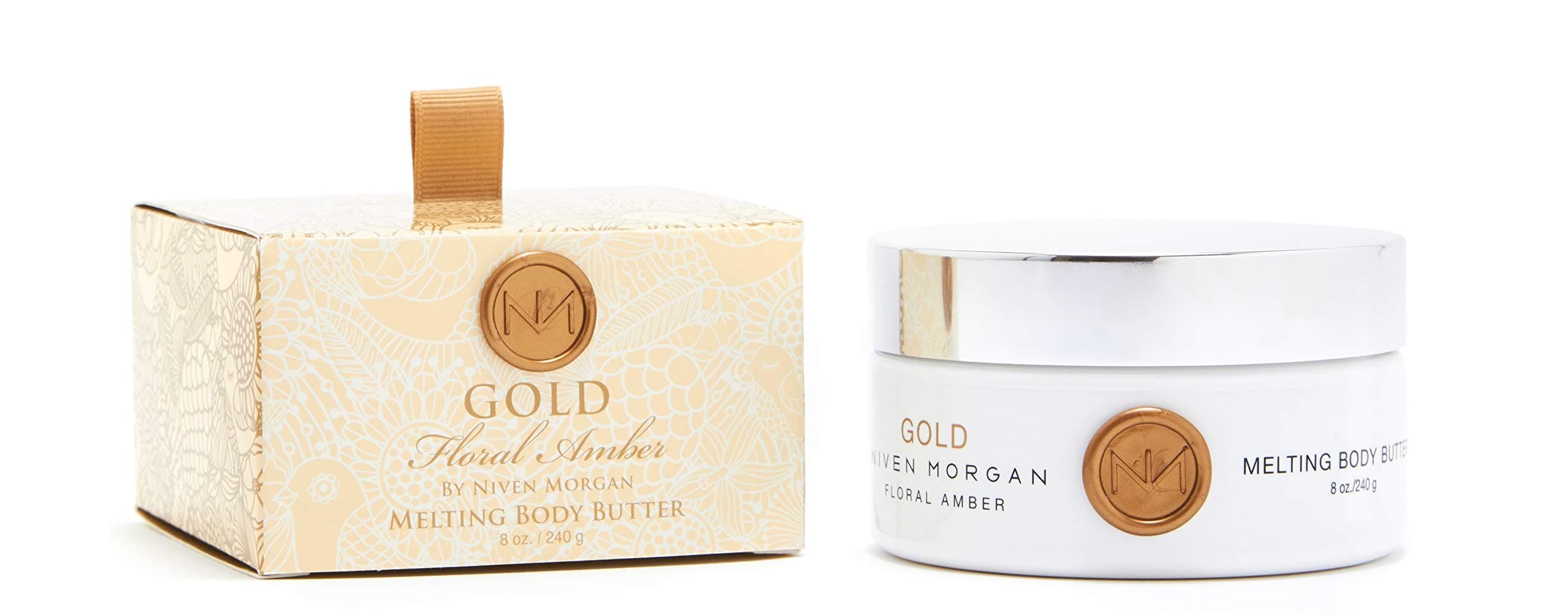 Niven Morgan, Gold Floral Amber Melting Body Butter, 8 Ounces
