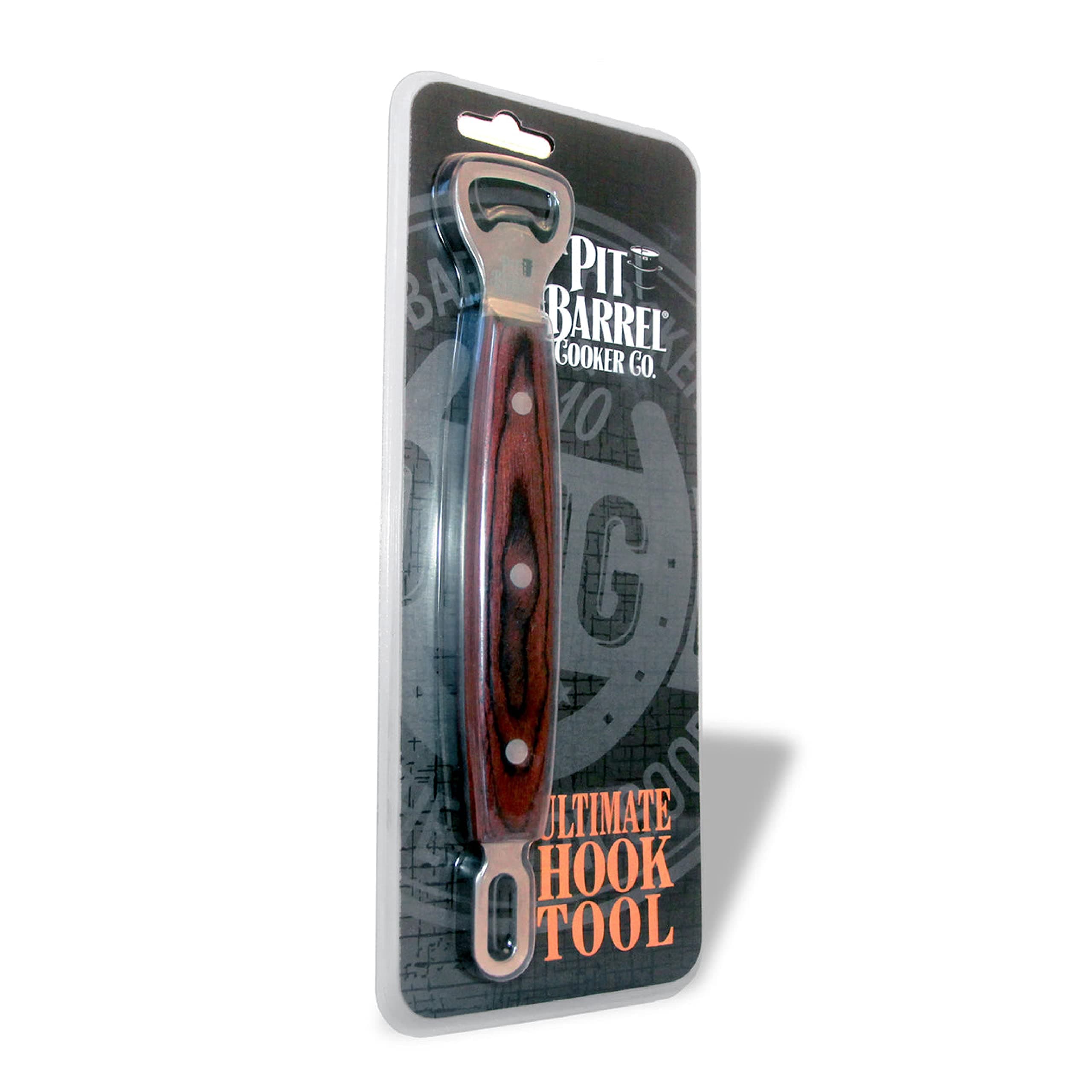 Pit Barrel Cooker Co. Ultimate Hook Tool, Stainless Steel BBQ Tool with Bottle Opener