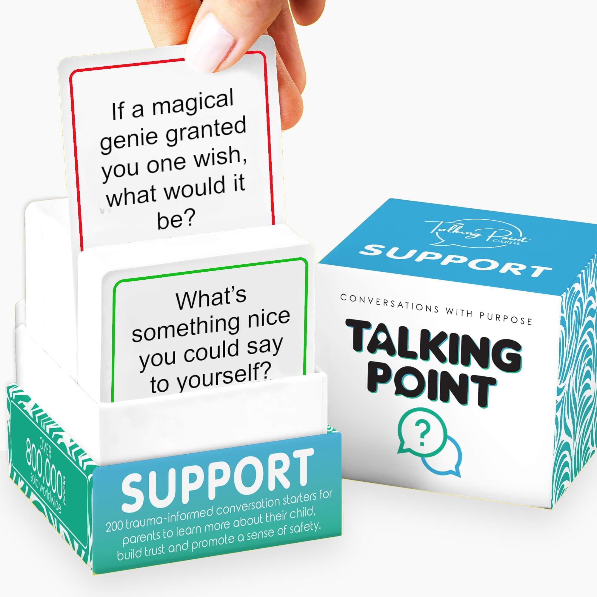 200 Safe, Trauma-Informed Conversation Starter Cards for Stronger Families - Build Support, Trust and Connection While Promoting A Sense of Safety - Parents Adults Children's Therapy Icebreaker Game