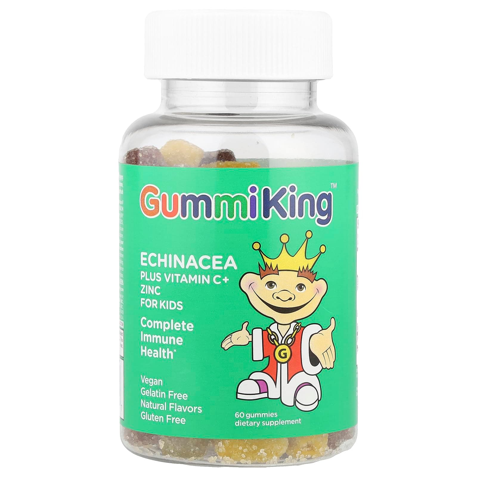 GummiKing Echinacea 50 mg, Plus Vitamin C 30 mg, and Zinc 5 mg, For Kids, 60 Gummies