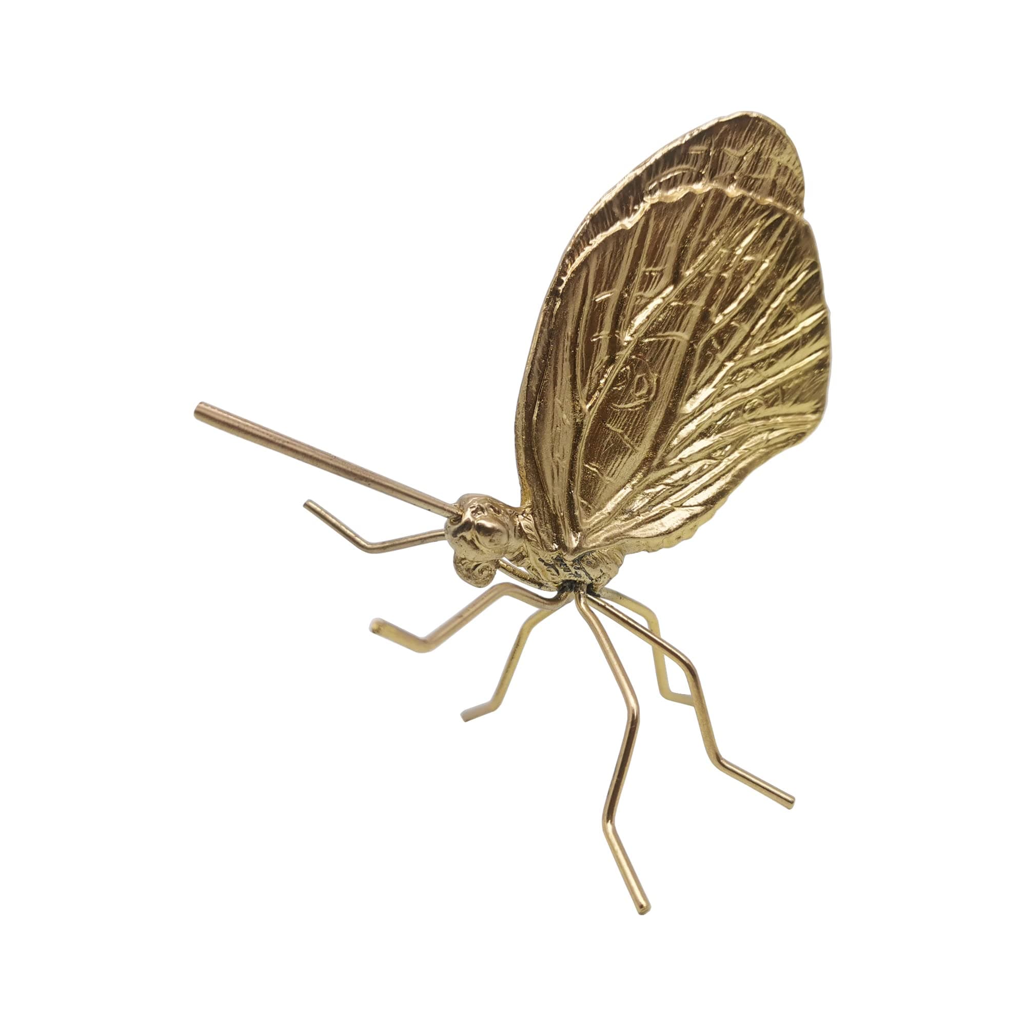 Tricune Gold Butterfly Sculpture Solid Metal Insect Ornament Mini Butterfly Figurine for Home Office Garden Desktop Decor