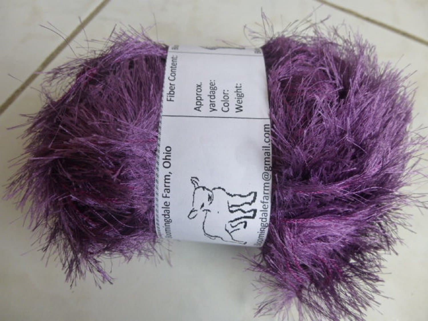 Purple Plum Shaggy Eyelash Fun Fur Yarn