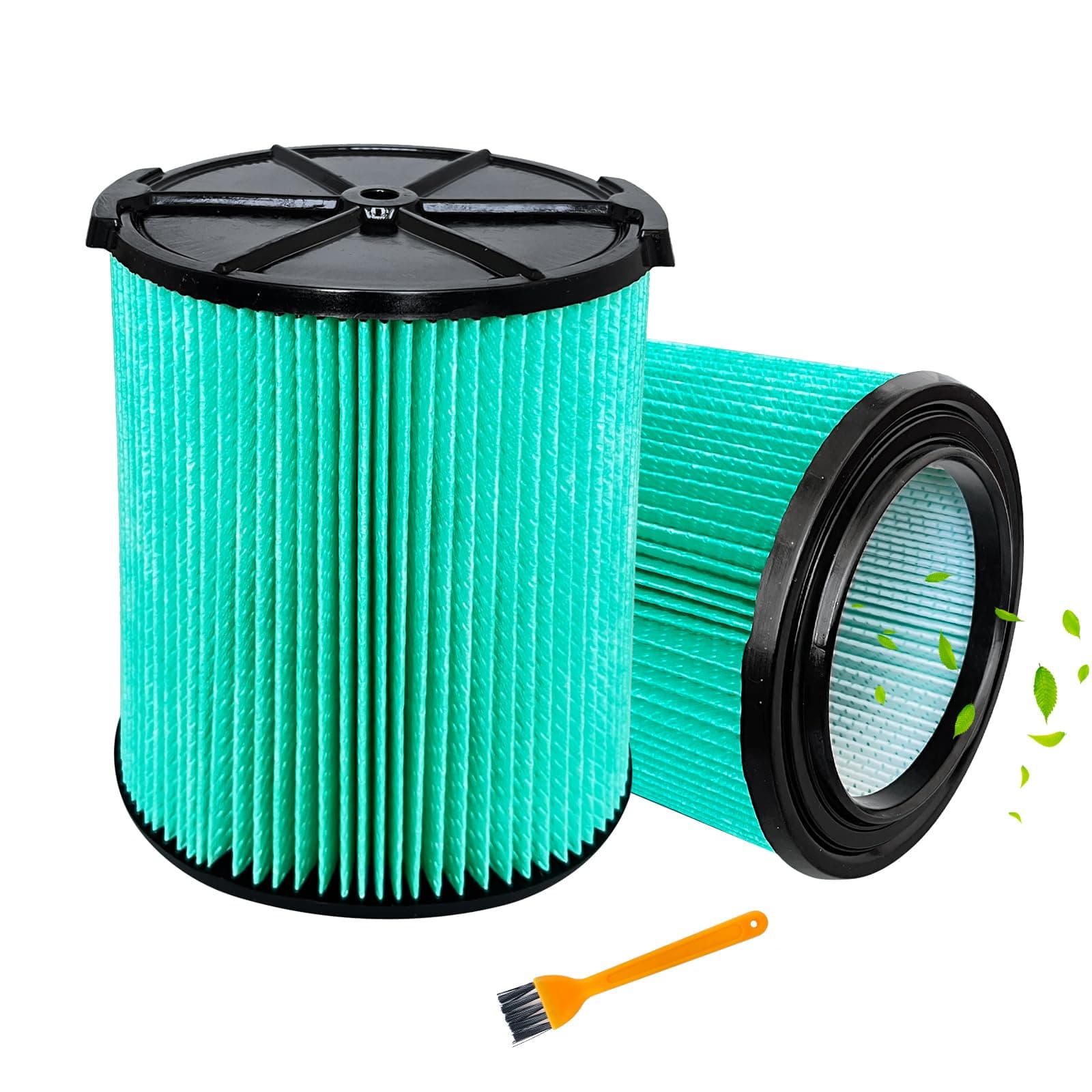 Cartridge Filter for Craftsman CMXZVBE38753 HEPA Media Wet Dry Vac Filter Fit 5 to 20 Gallon Shop Vacuums (9-38753), 2 Pack