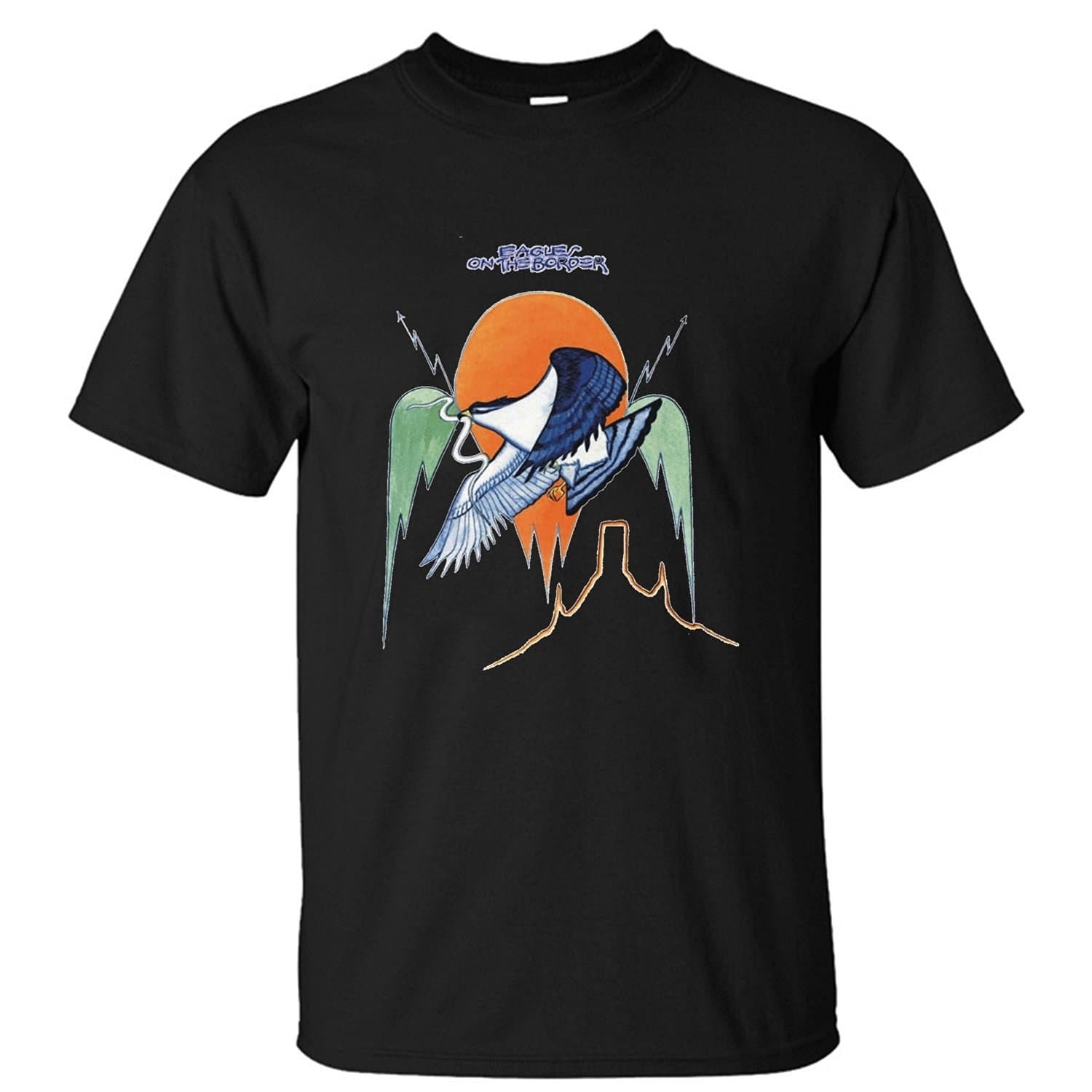 WanDi Men's Eagles On the Border Crew Neck T-shirt black XL