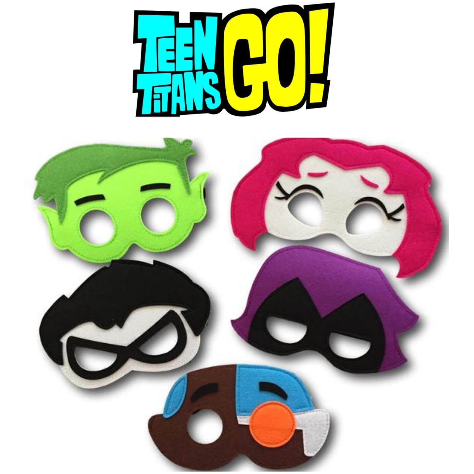 Teen Titans Go! Mask | 5 Pcs | Children Birthday Party Costume Decoration