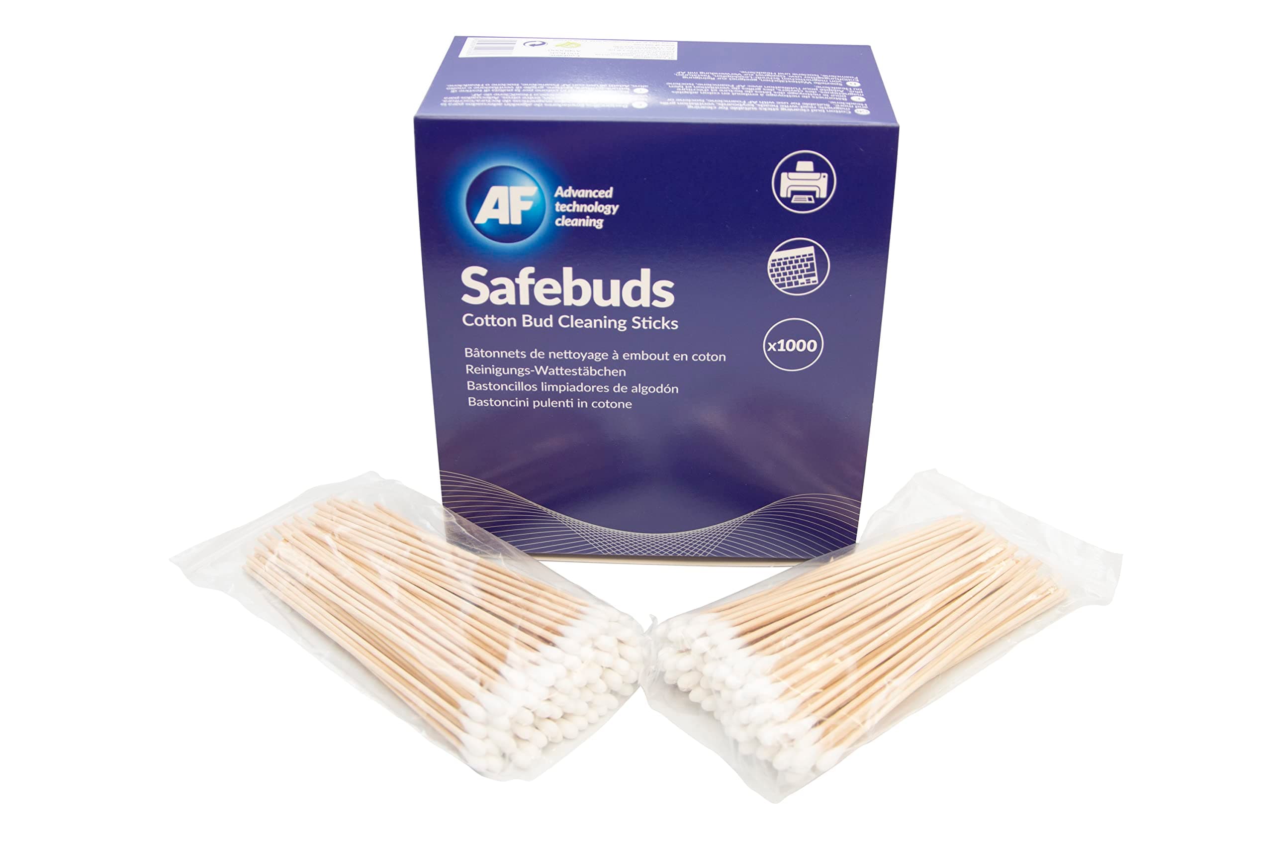 AF Safebuds - Cotton Bud Cleaning Stick - 10 x 100 Resealable Bags of Safebuds, SBU000