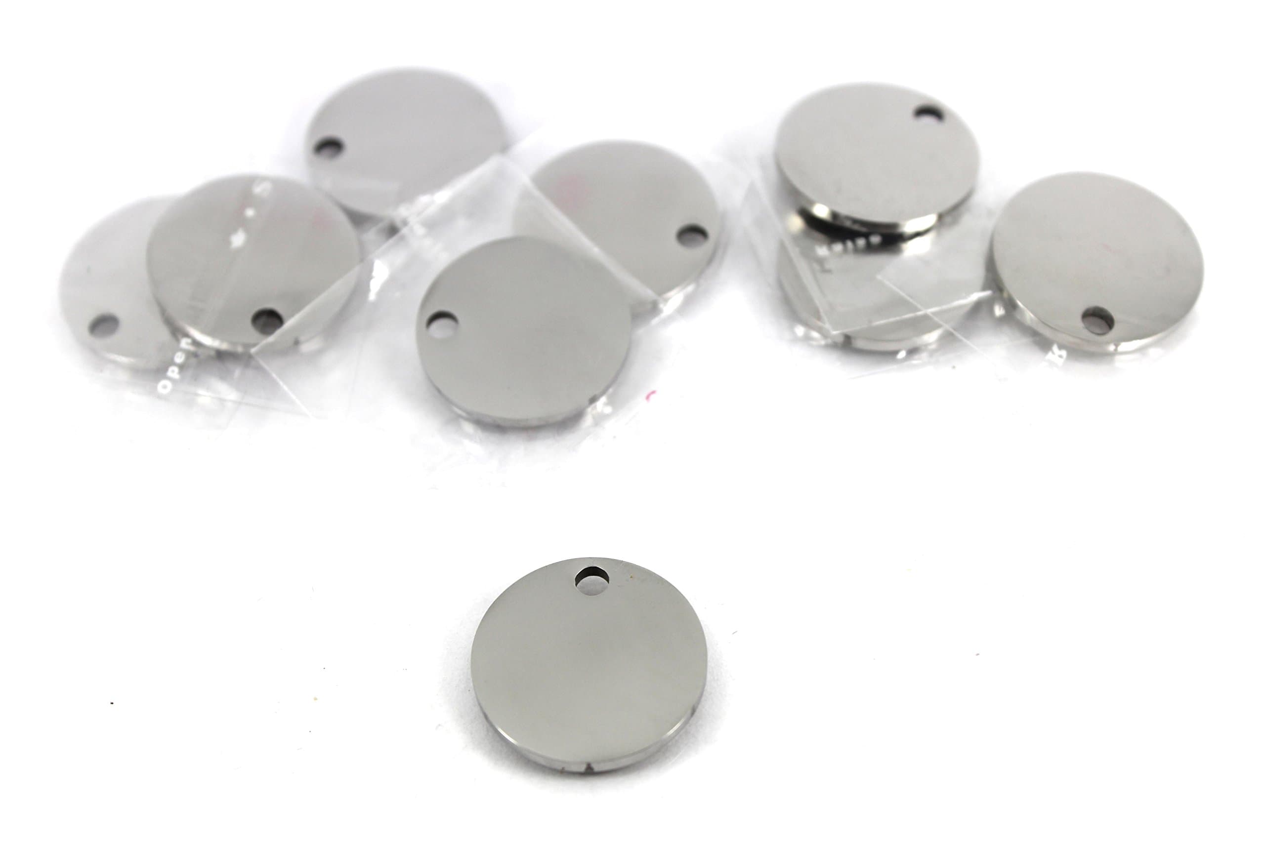 Pack of 10pcs Premium Stainless Steel Round Disc Pendant Blank Suitable for Metaza Engraving