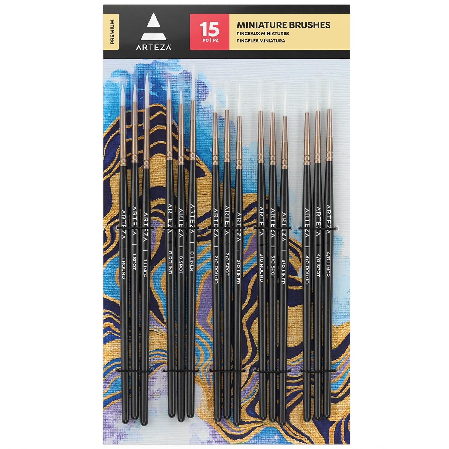 Detail Paint Brushes, Set of 15, Fine Detail Brush Set for Miniature Models and Canvases