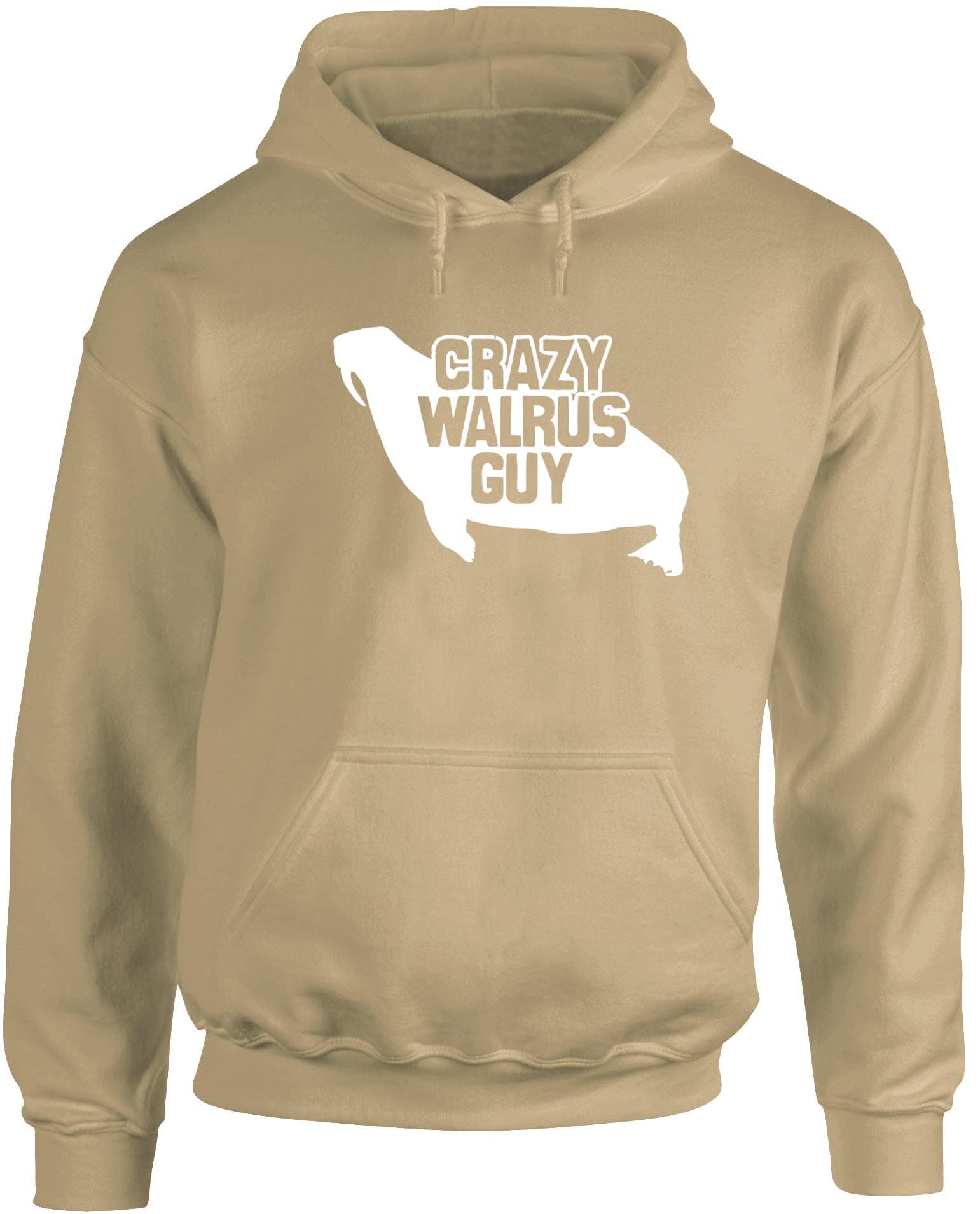 Hippowarehouse Crazy Walrus Guy Unisex Hoodie Hooded top (Specific Size Guide in Description)